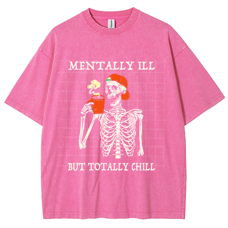 Mentally Ill Unisex Vintage Wash Denim T-Shirts🔥Buy 4 get 5th 50%OFF🔥