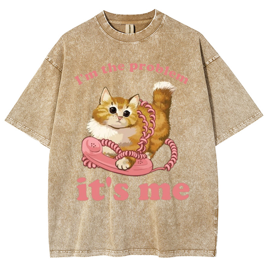 Its Me Unisex Printed Retro Washed Short Sleeved T-Shirt-Print-cool