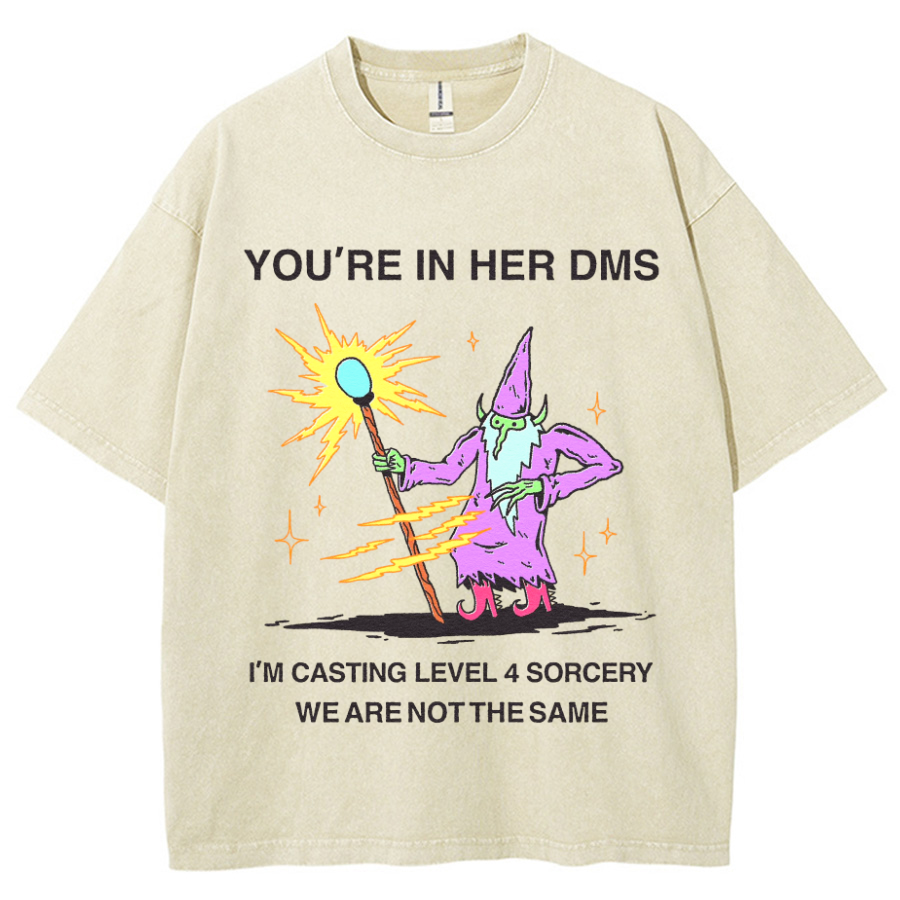 You're In Her DMS Unisex Printed Retro Washed Short Sleeved T-Shirt