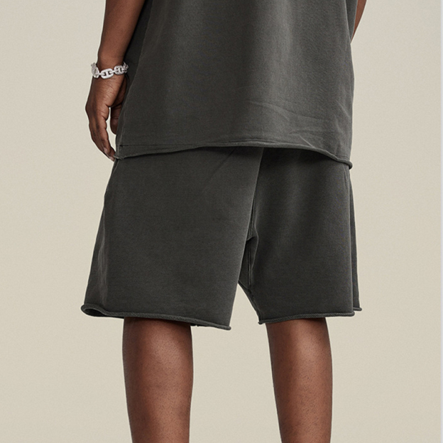 Vintage Unisex Casual Washed Plain Shorts 