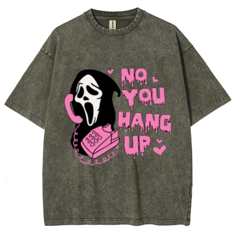 No You Hang Up Unisex Vintage Wash Denim T-Shirts-Print-cool