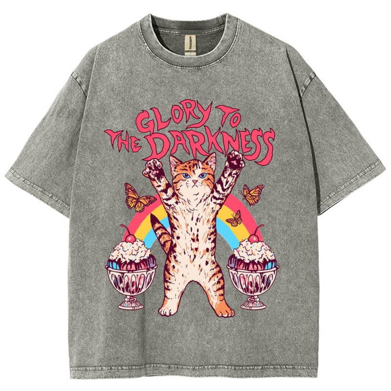 The Darkness Unisex Vintage Wash Denim T-Shirts-Print-cool