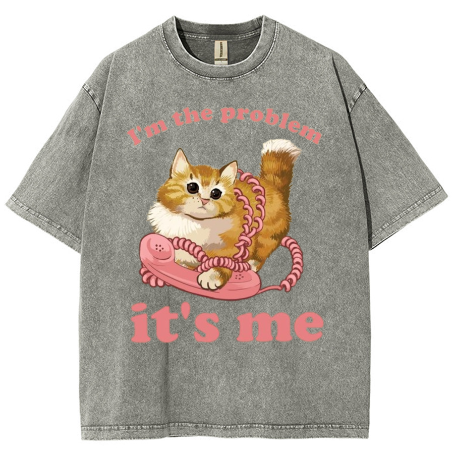 Its Me Unisex Printed Retro Washed Short Sleeved T-Shirt-Print-cool