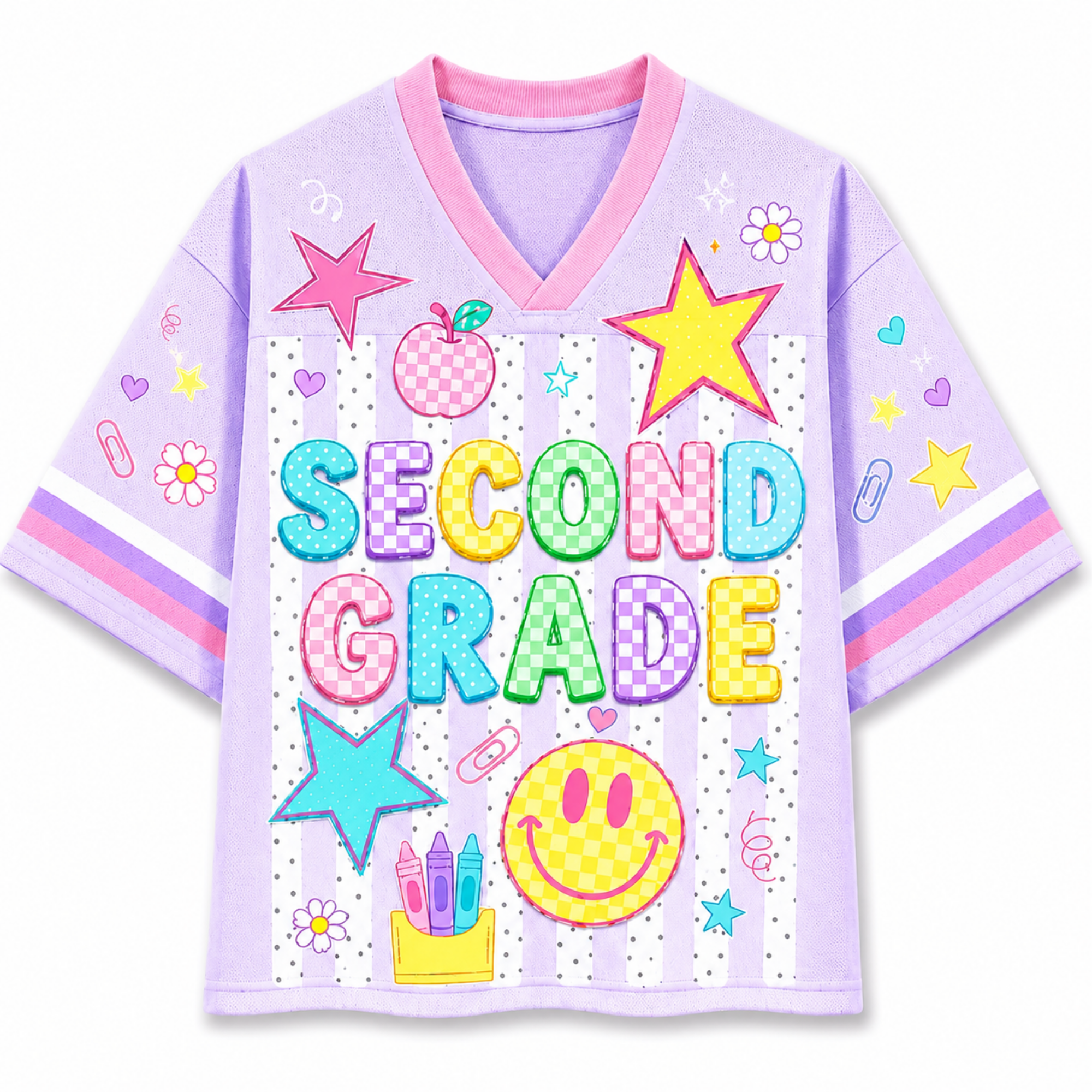 Chaotic Club Striped Neon Back To School Smiley Mesh Jersey
