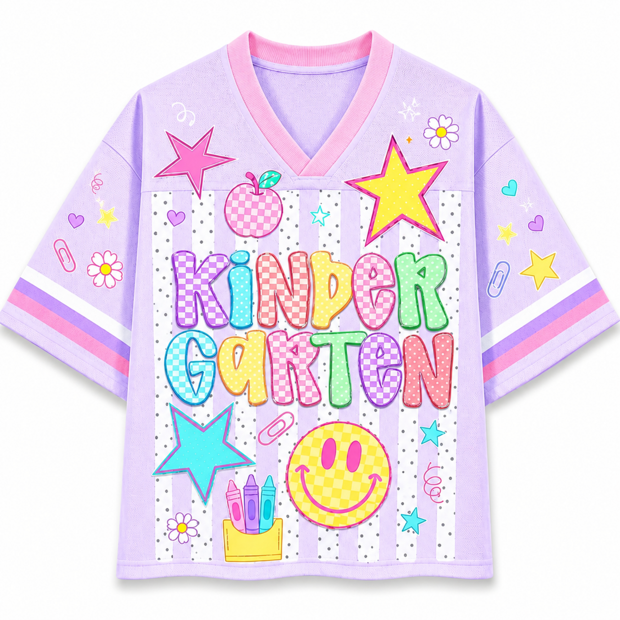 Chaotic Club Striped Neon Back To School Smiley Mesh Jersey