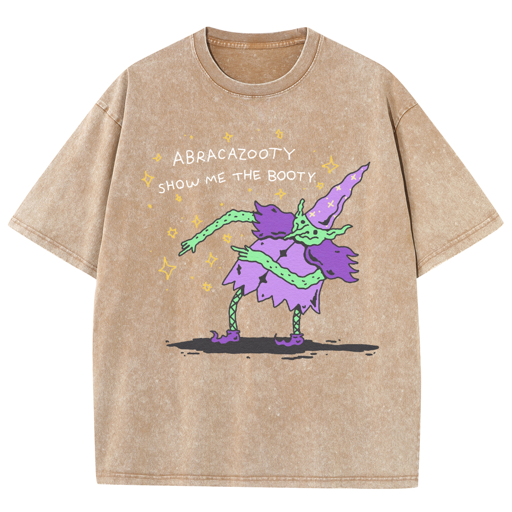 Unisex Magician Printed Retro Washed Short Sleeved T-Shirt