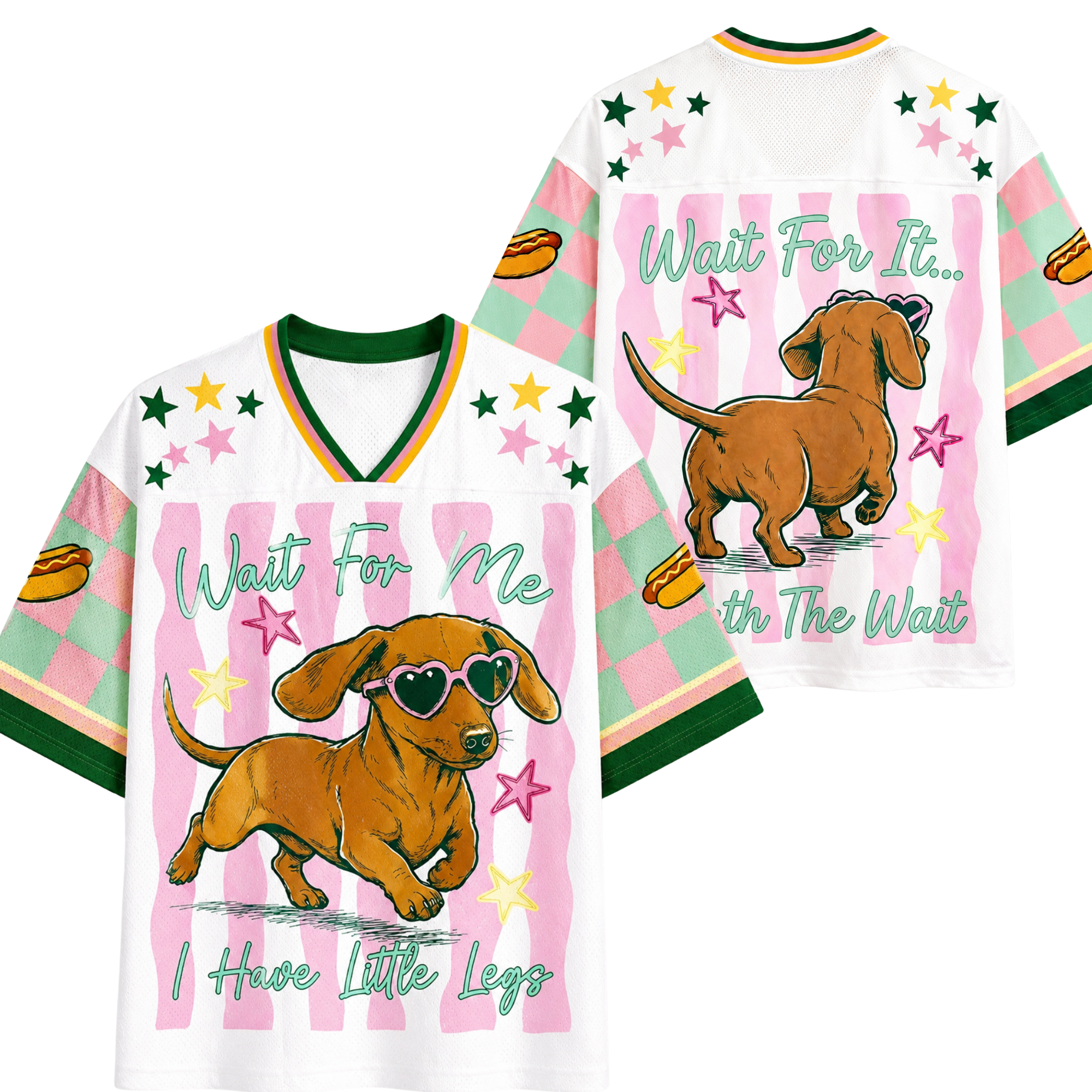 Chaotic Club Dachshund Wait For Me Little Legs Mesh Jersey