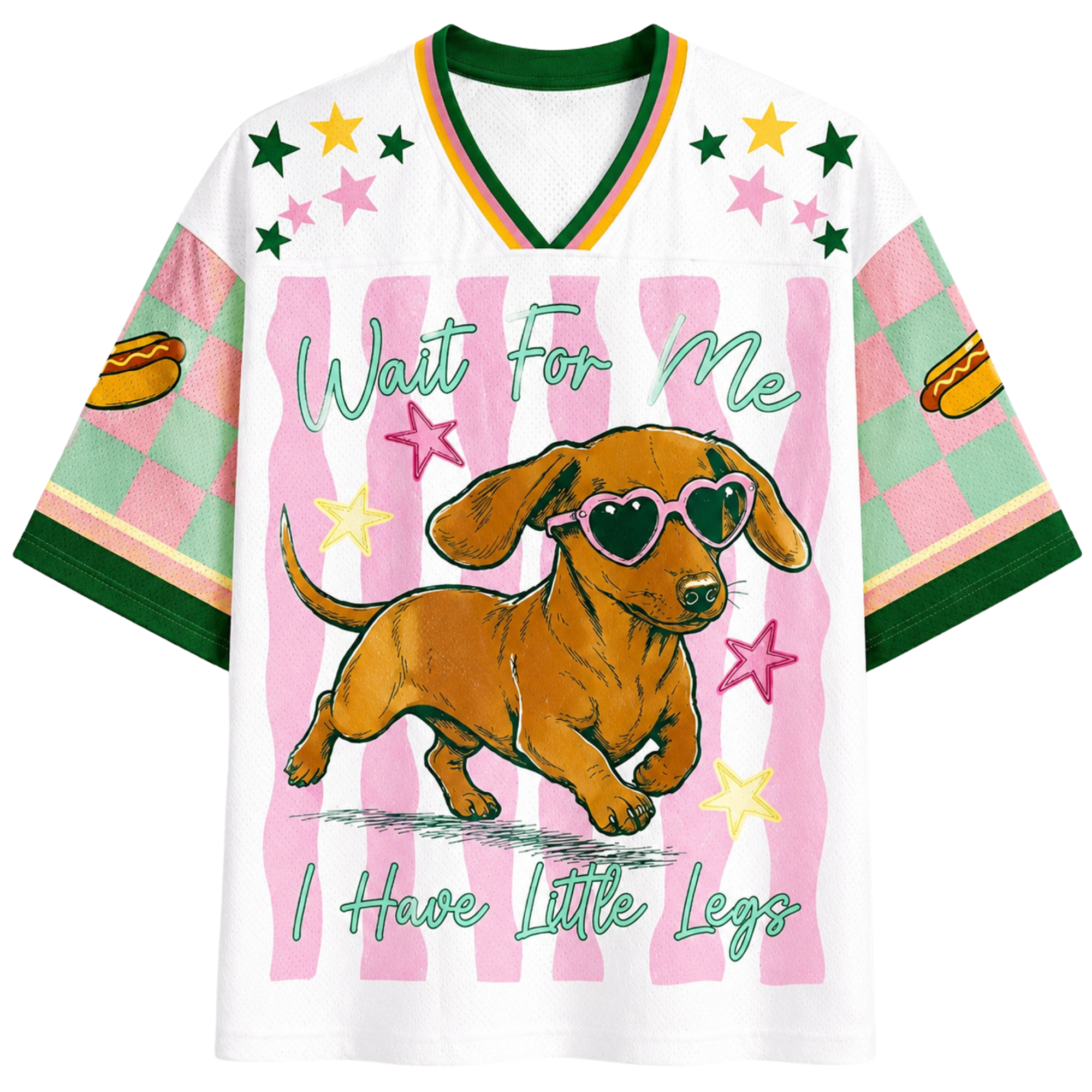 Chaotic Club Dachshund Wait For Me Little Legs Mesh Jersey