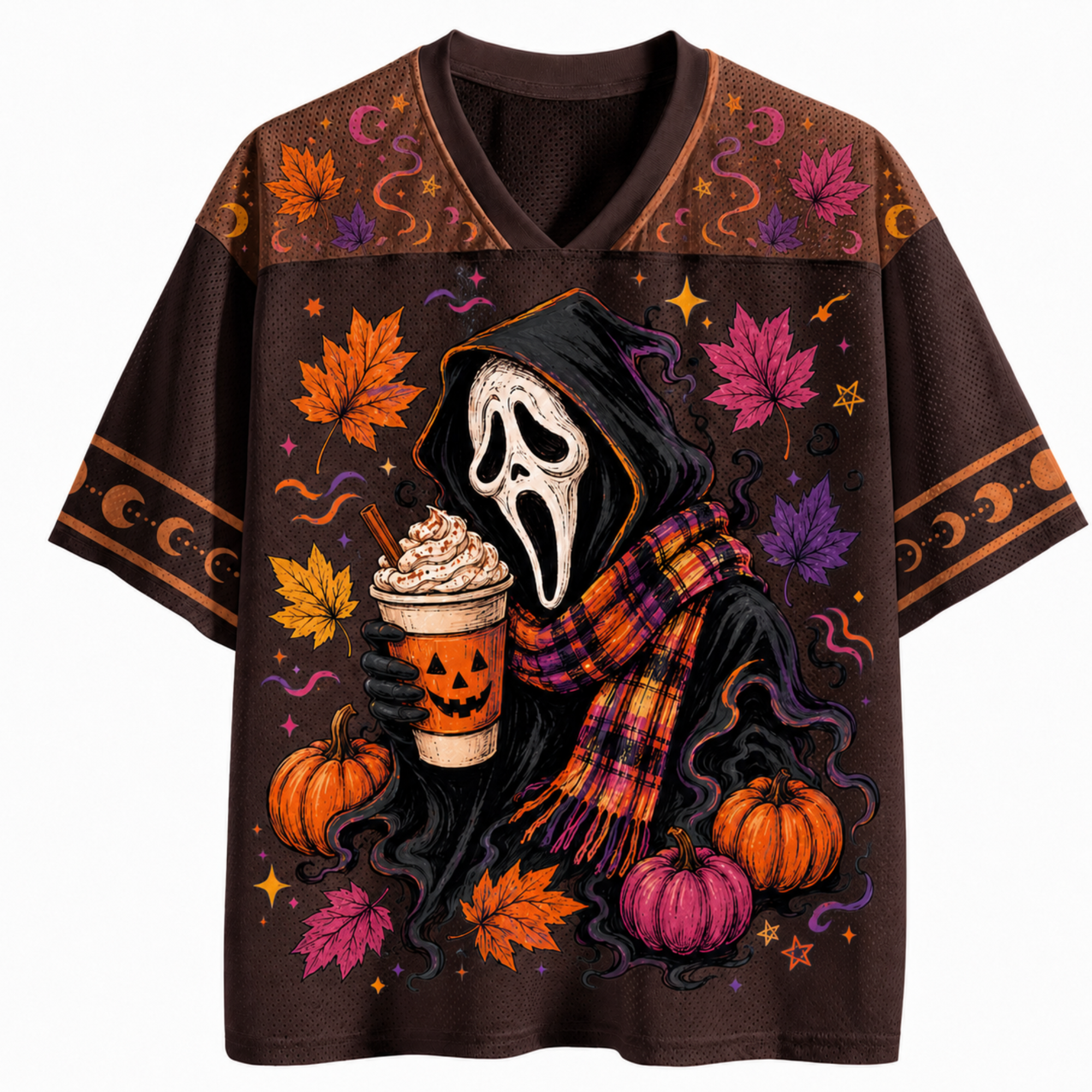 Chaotic Club Ghostface Fall Coffee Halloween Mesh Jersey