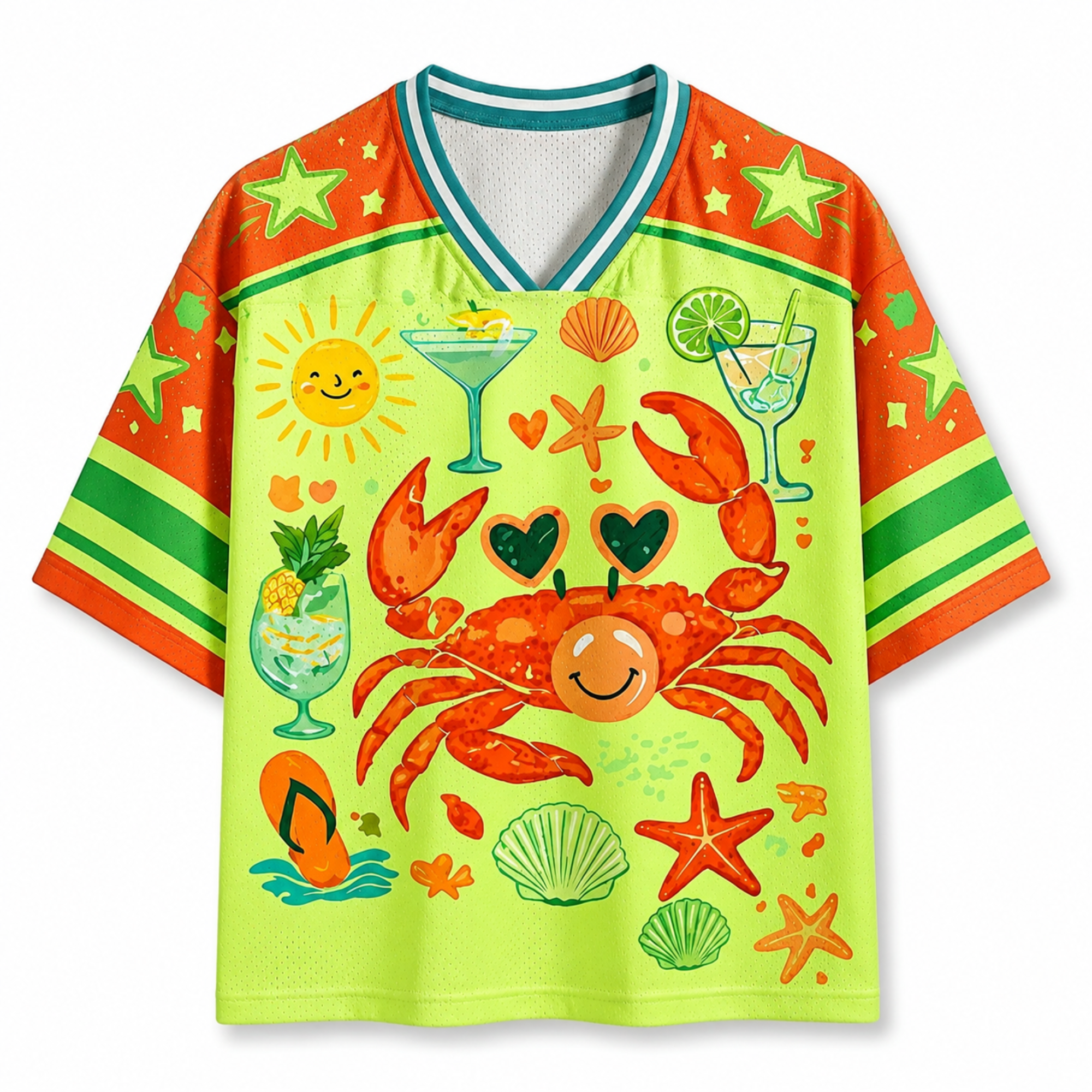 Chaotic Club Crab Blowing Bubble Summer Mesh Jersey