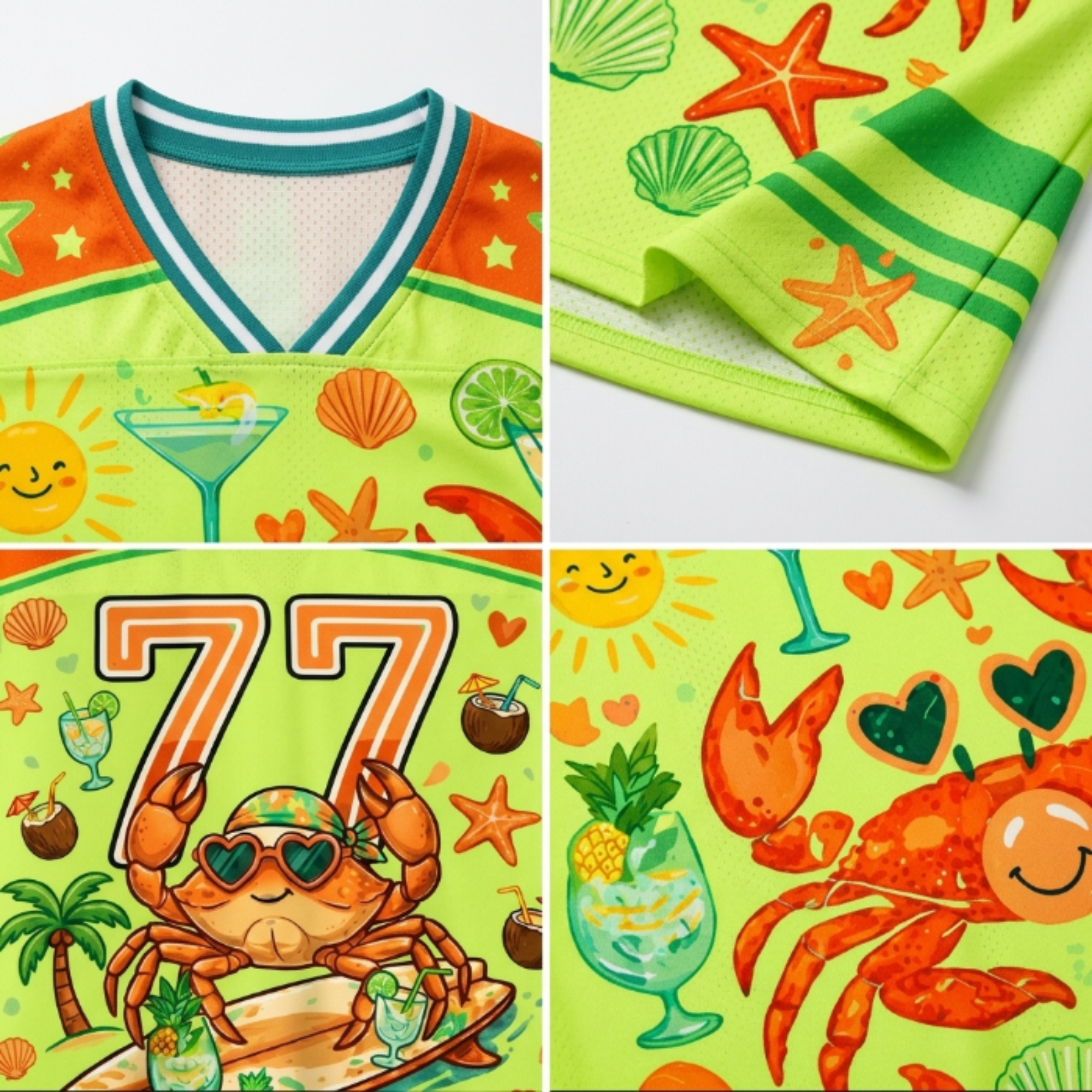 Chaotic Club Crab Blowing Bubble Summer Mesh Jersey