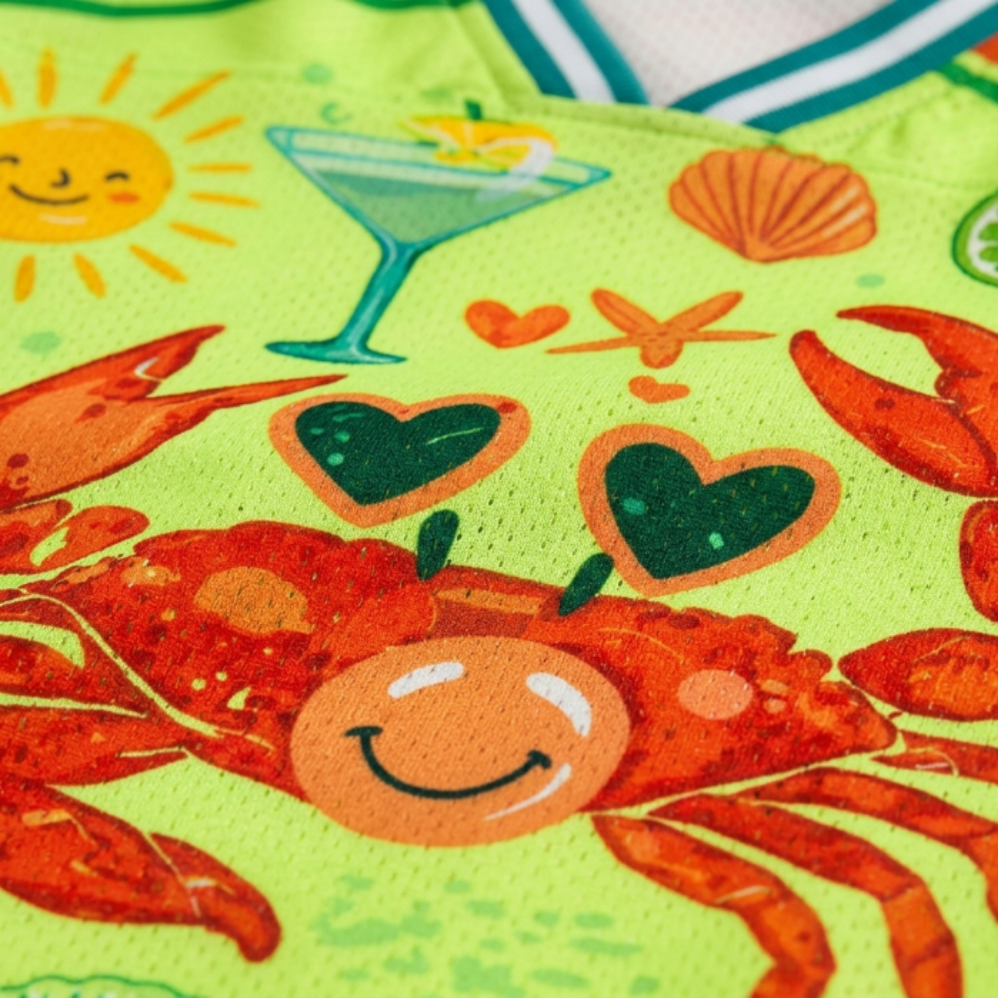 Chaotic Club Crab Blowing Bubble Summer Mesh Jersey