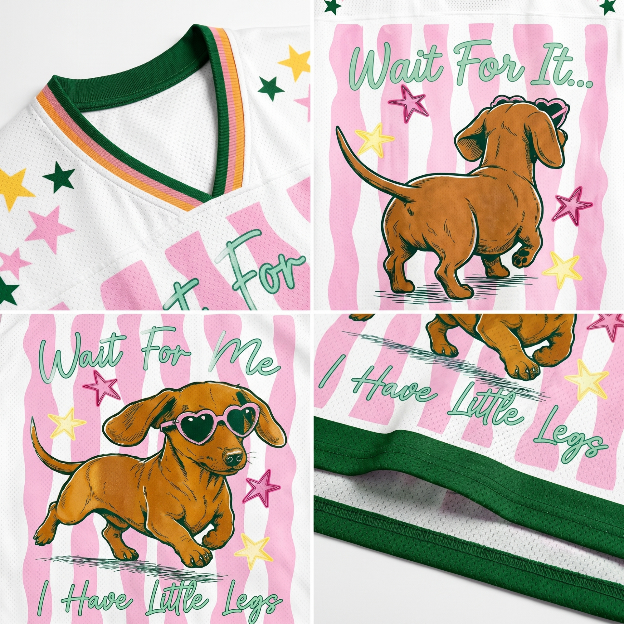 Chaotic Club Dachshund Wait For Me Little Legs Mesh Jersey