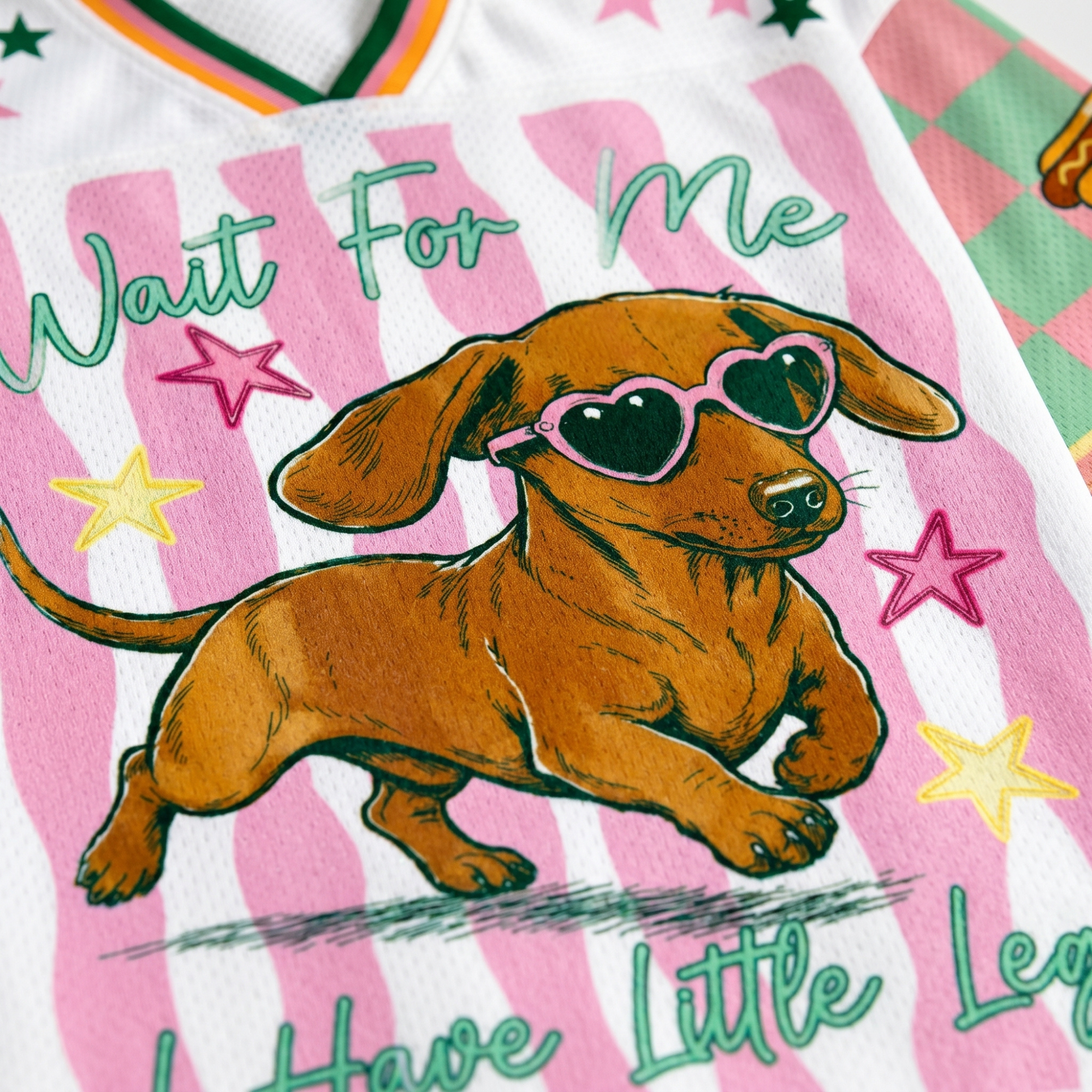Chaotic Club Dachshund Wait For Me Little Legs Mesh Jersey