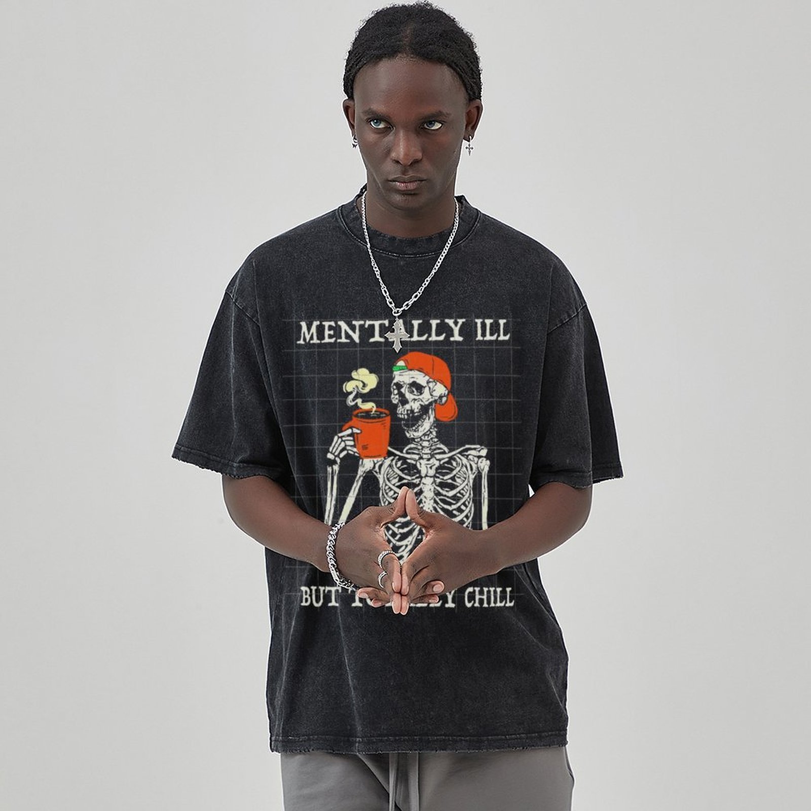 Mentally Ill Unisex Vintage Wash Denim T-Shirts🔥Buy 4 get 5th 50%OFF🔥