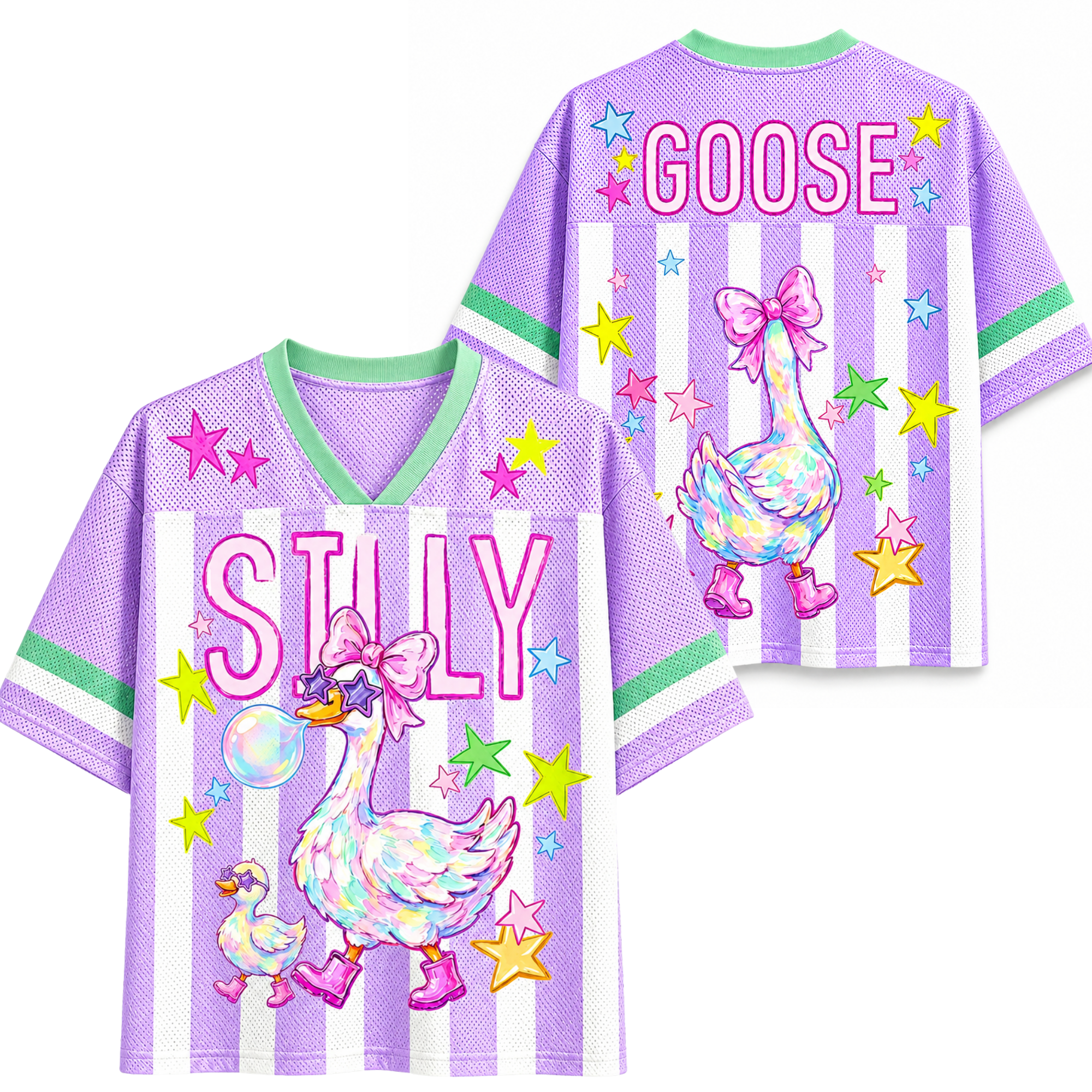 Chaotic Club Striped Summer Silly Goose Butt Mesh Jersey