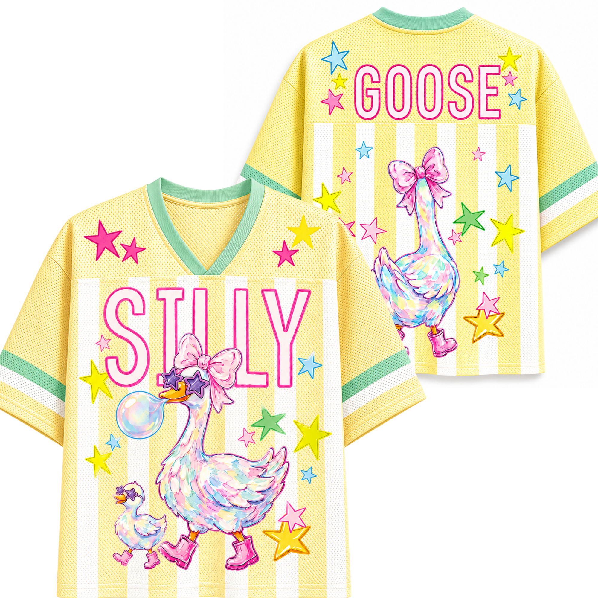 Chaotic Club Striped Summer Silly Goose Butt Mesh Jersey