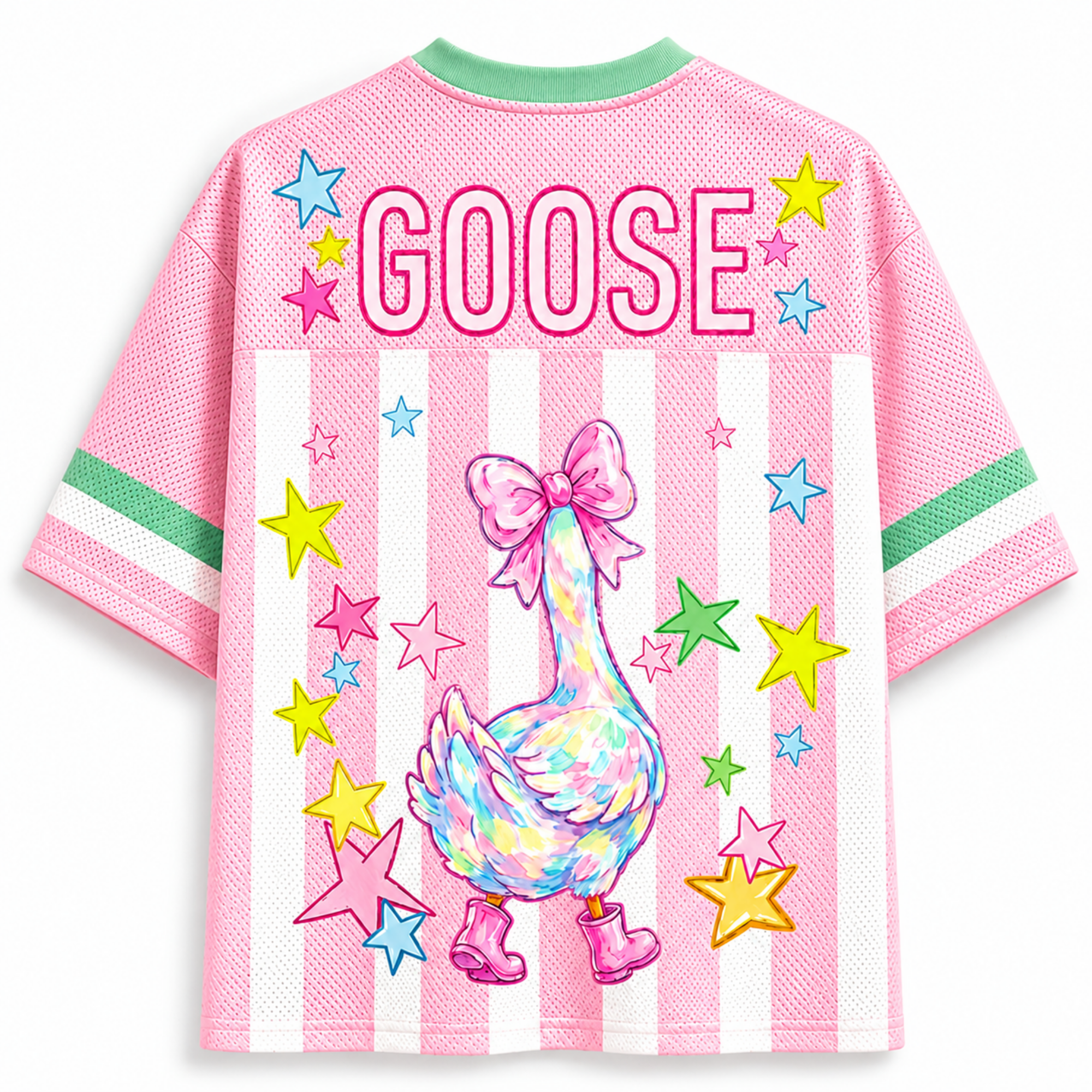 Chaotic Club Striped Summer Silly Goose Butt Mesh Jersey