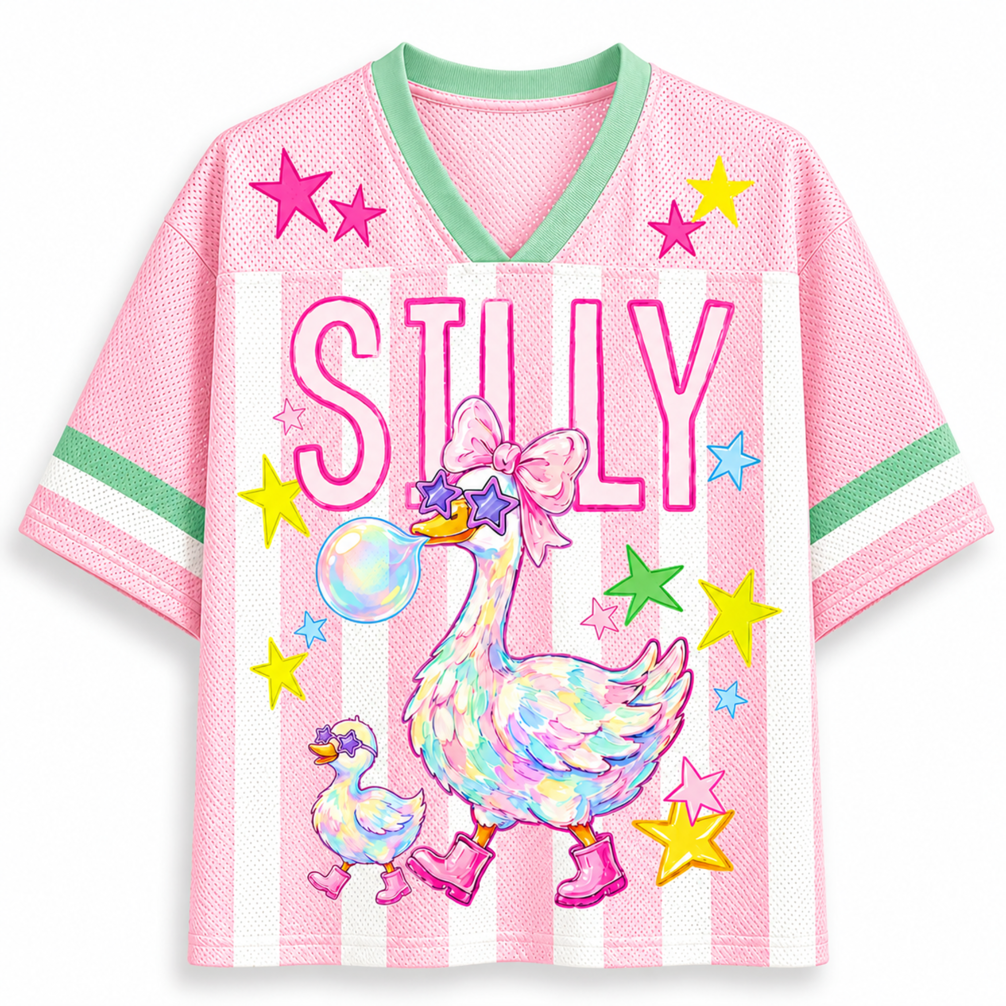 Chaotic Club Striped Summer Silly Goose Butt Mesh Jersey