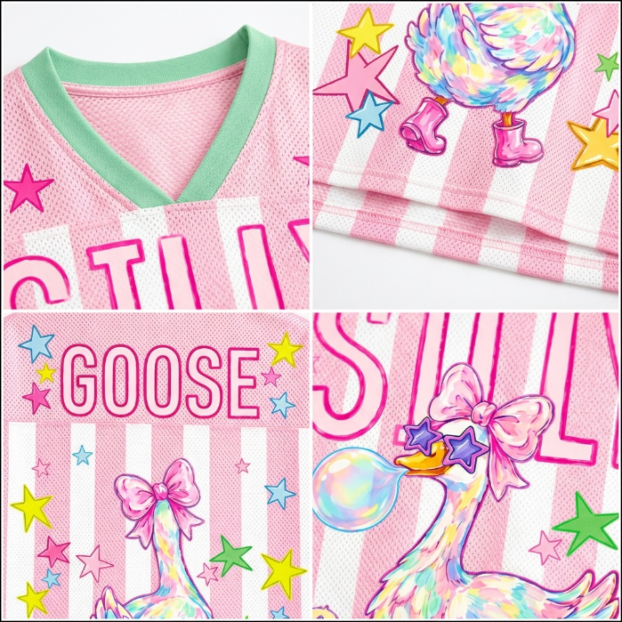 Chaotic Club Striped Summer Silly Goose Butt Mesh Jersey