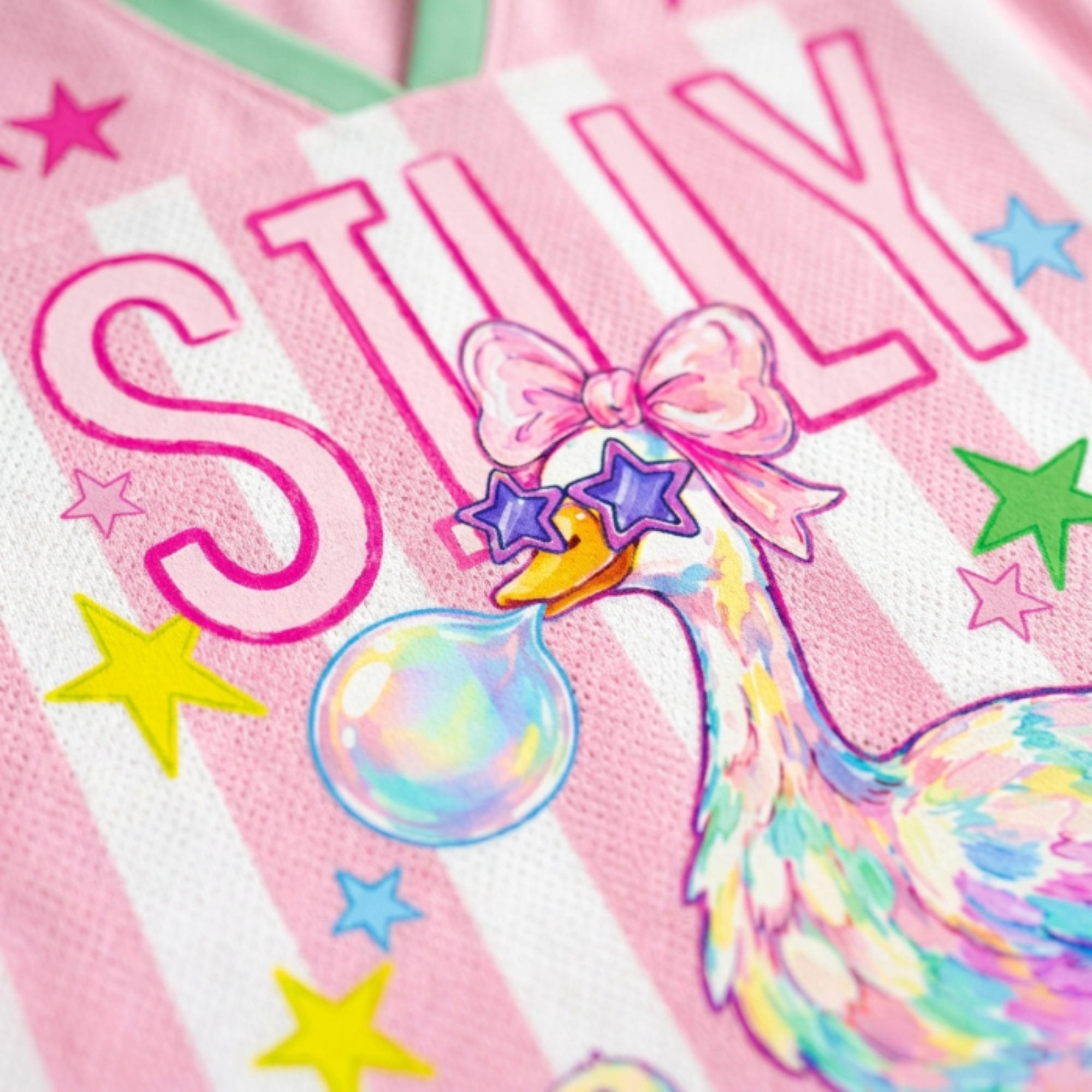 Chaotic Club Striped Summer Silly Goose Butt Mesh Jersey
