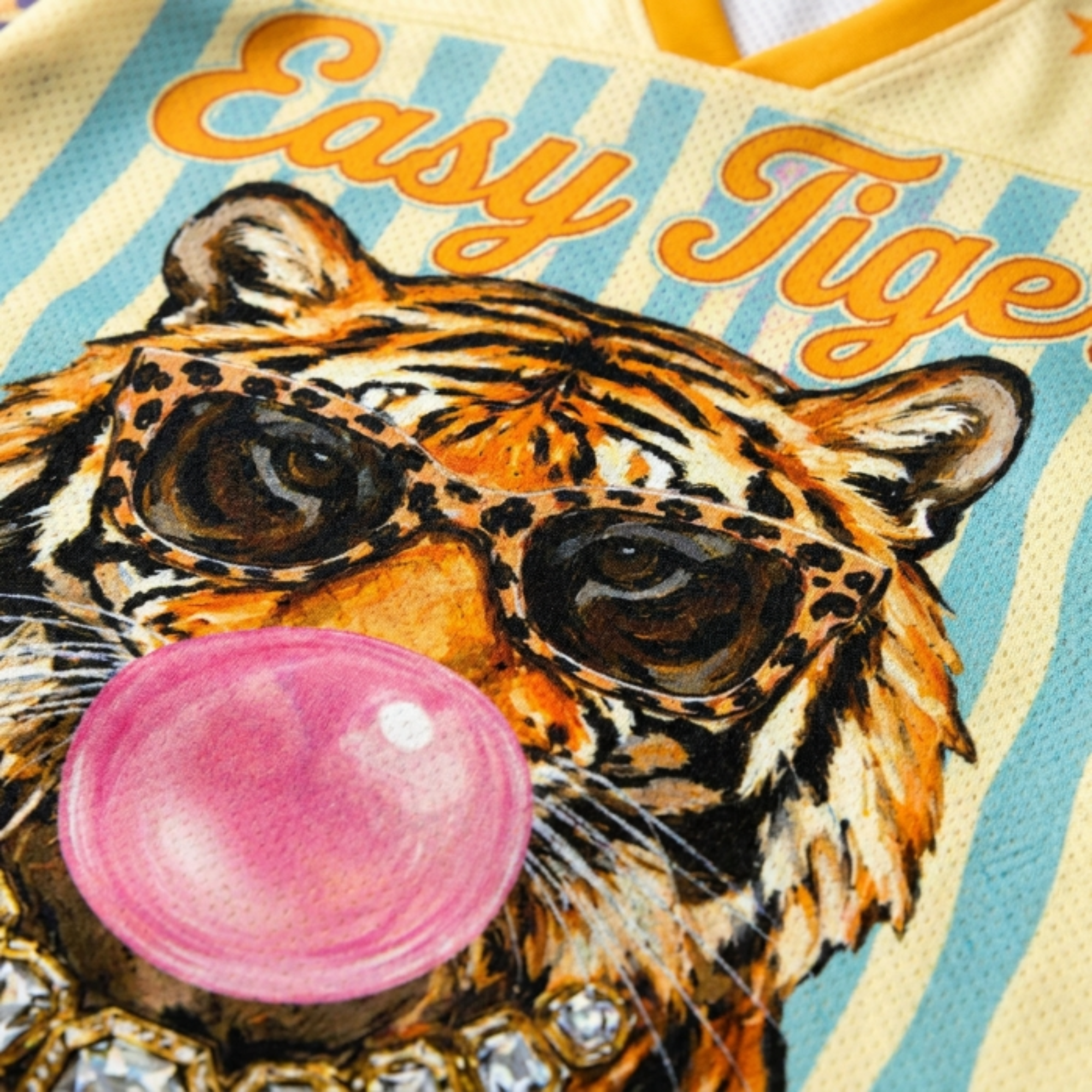 Chaotic Club Preppy Tiger Stars Bubblegum Mesh Jersey