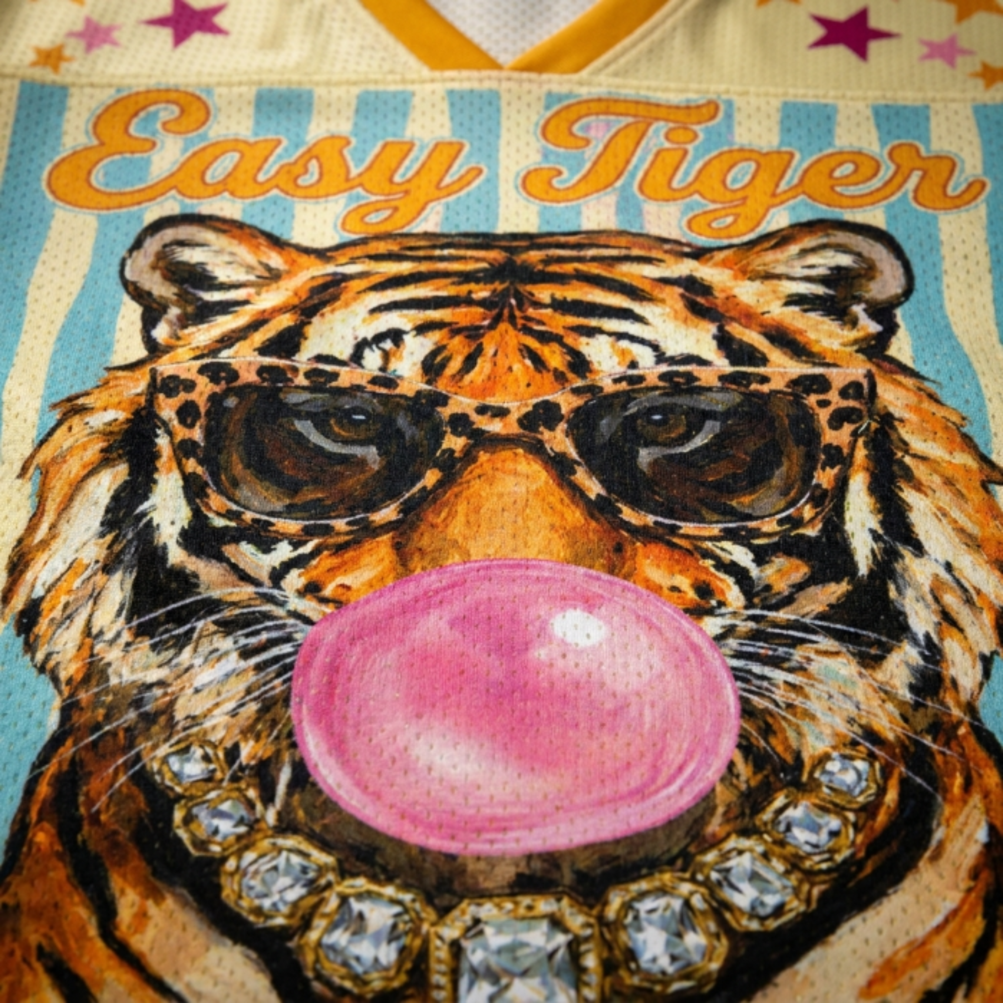 Chaotic Club Preppy Tiger Stars Bubblegum Mesh Jersey