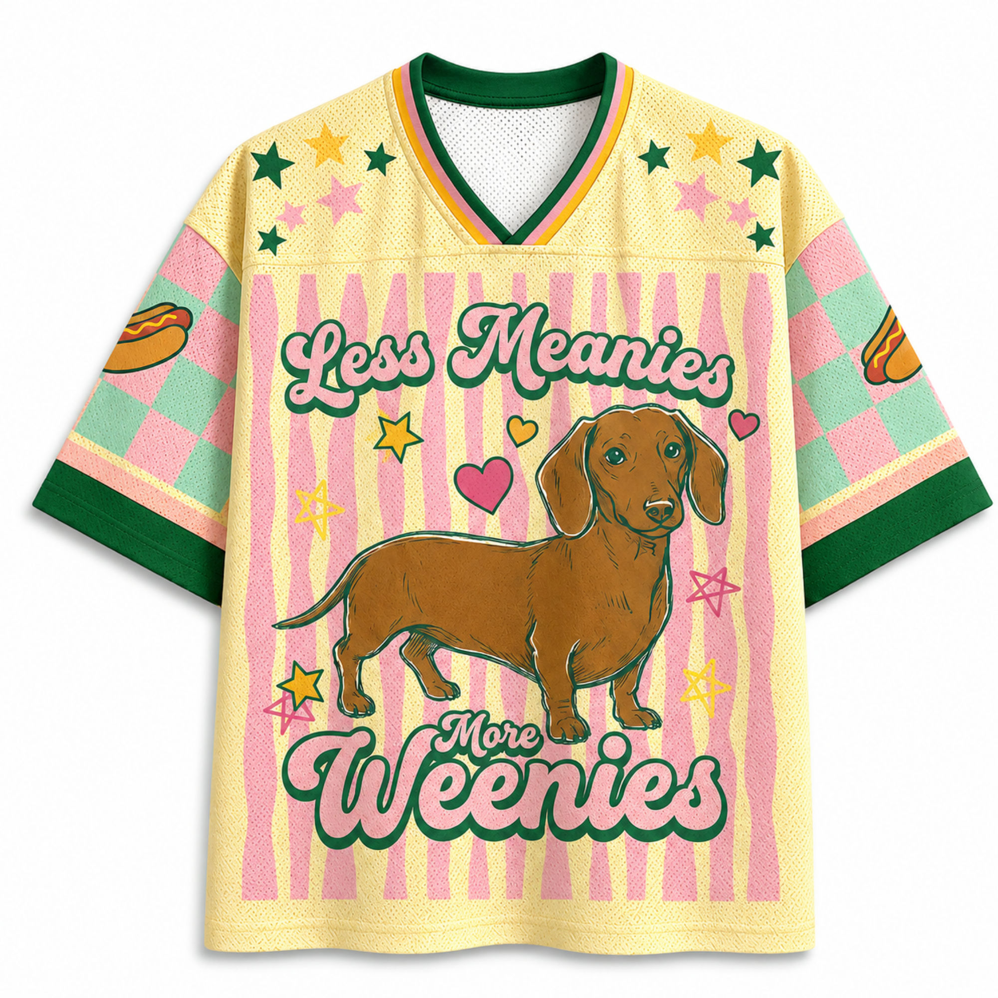 Chaotic Club Less Meanies More Weenies Dachshund Summer Mesh Jersey