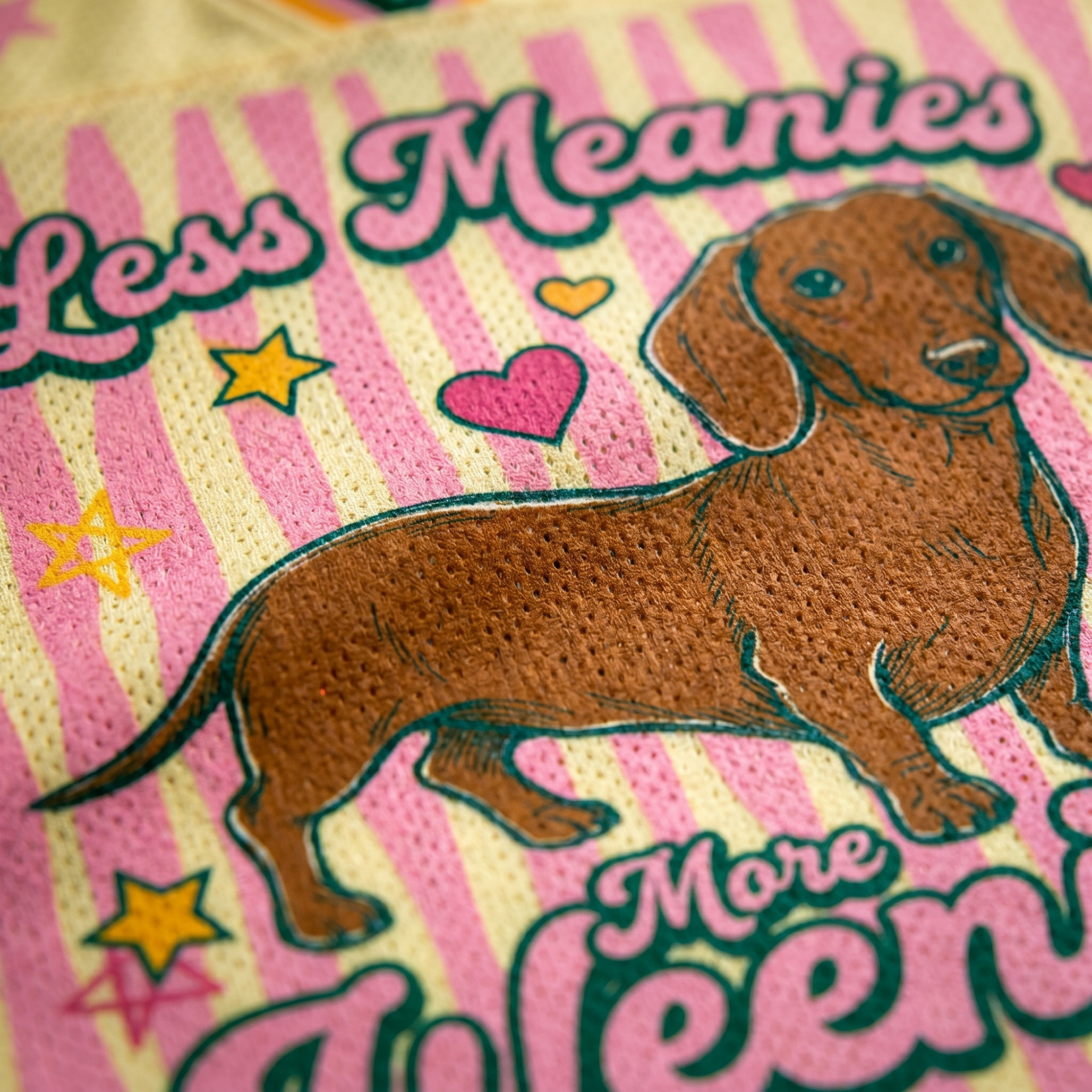 Chaotic Club Less Meanies More Weenies Dachshund Summer Mesh Jersey