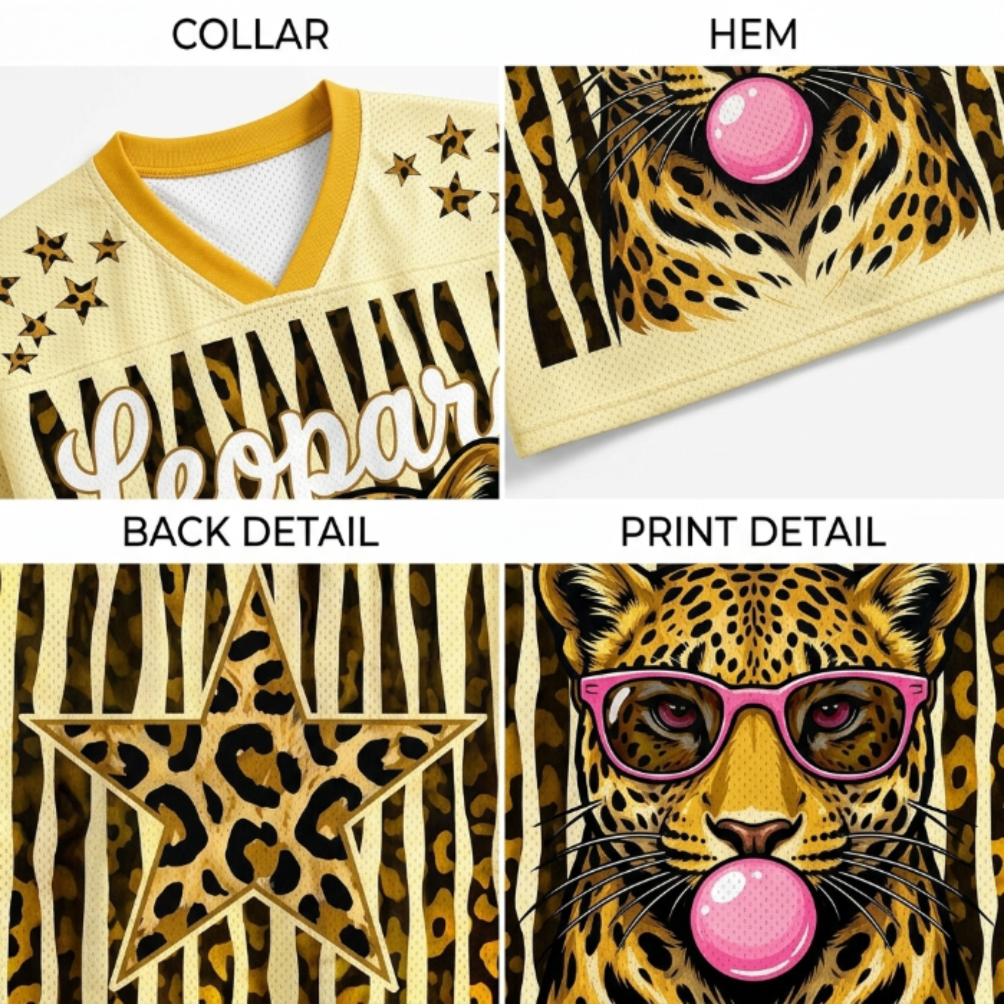 Chaotic Club Leopard Stars Bubblegum Summer Mesh Jersey