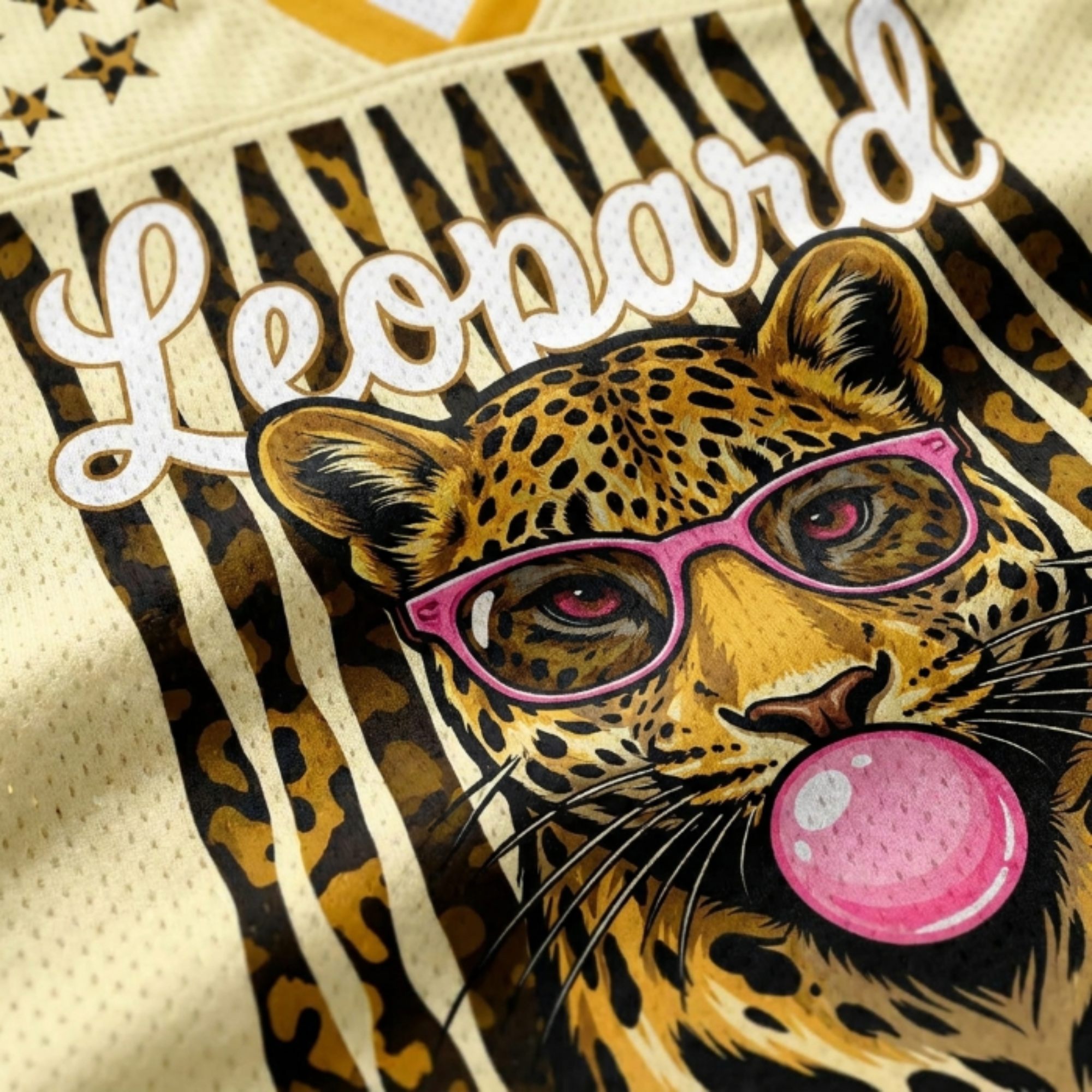 Chaotic Club Leopard Stars Bubblegum Summer Mesh Jersey