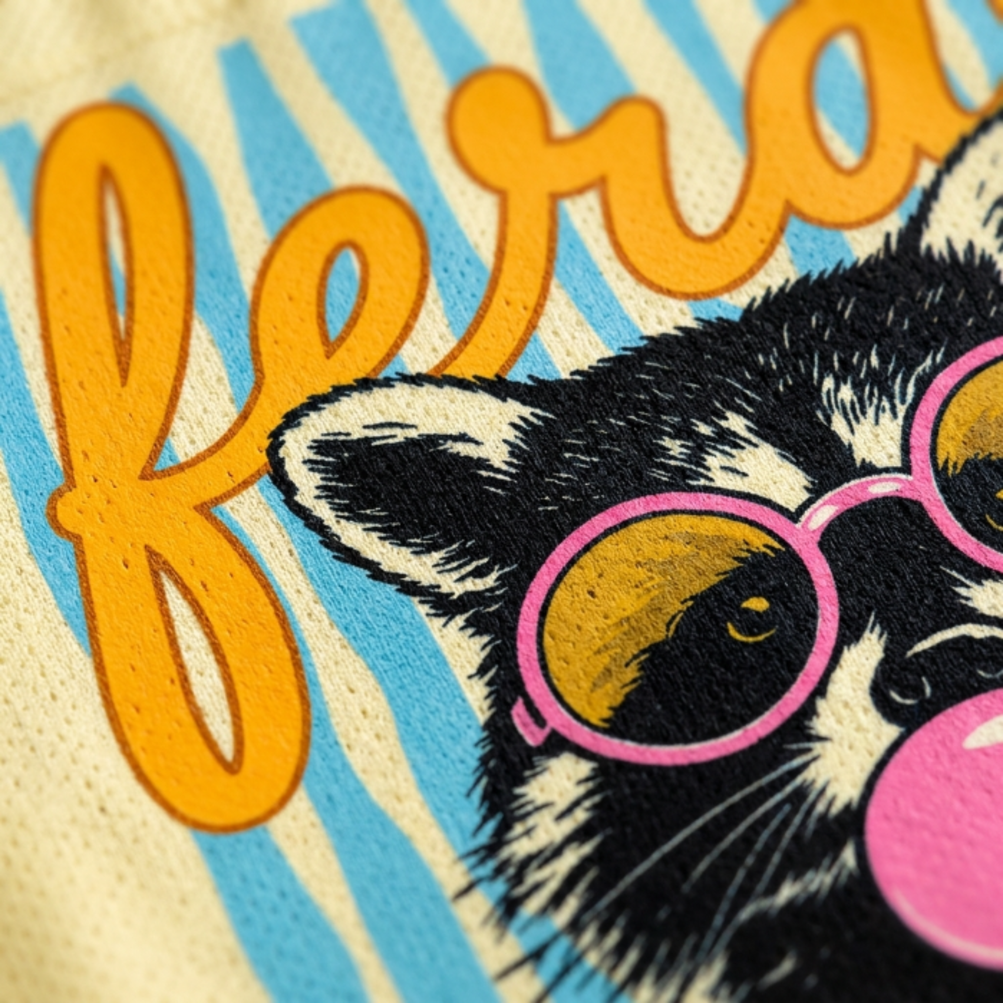 Chaotic Club Striped Feral Summer Raccoon Mesh Jersey