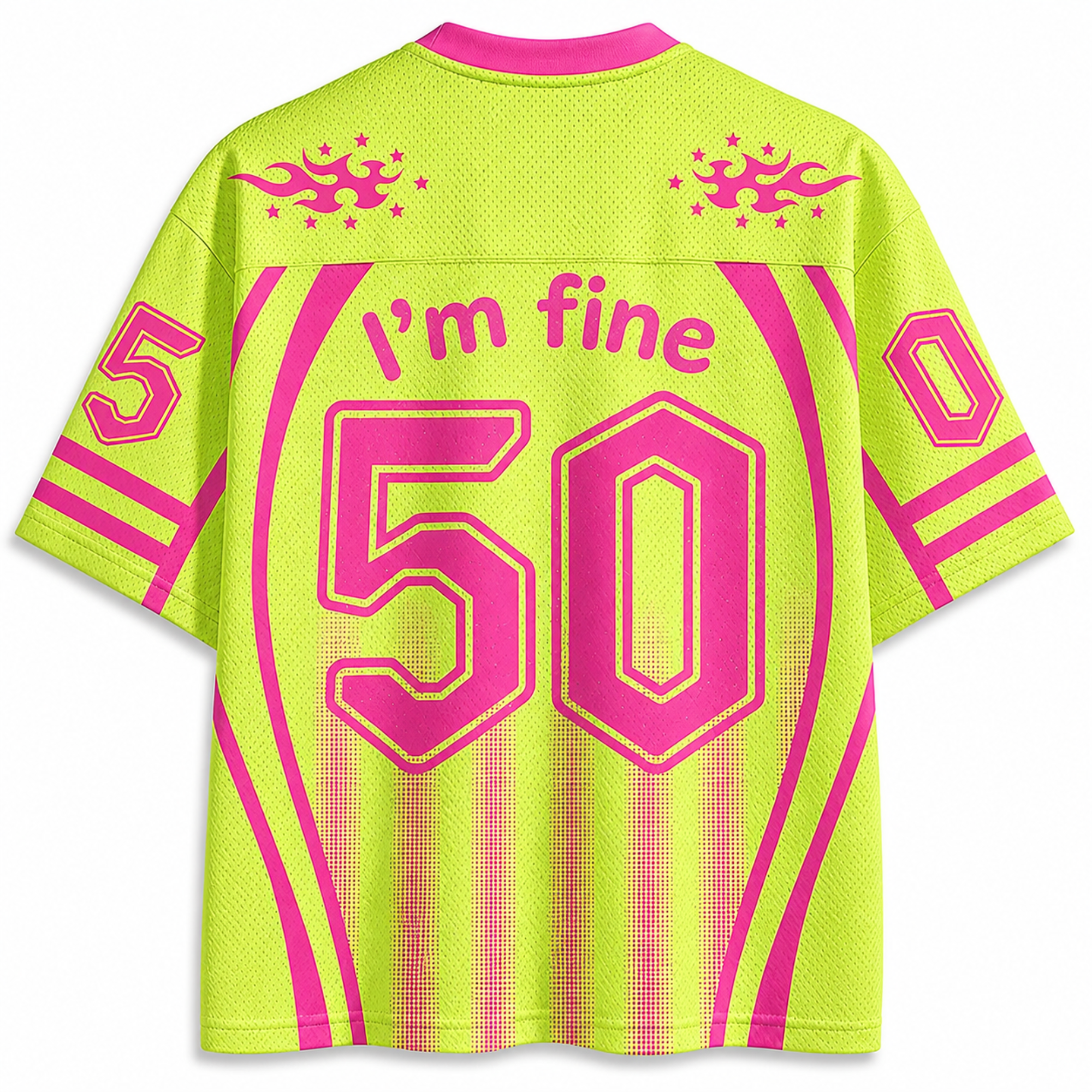 Chaotic Club Everything Is Fine Skull Neon Summer Mesh Jersey
