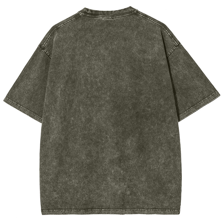 Funny Frog Unisex Oversized Print Vintage Wash Denim T-Shirt