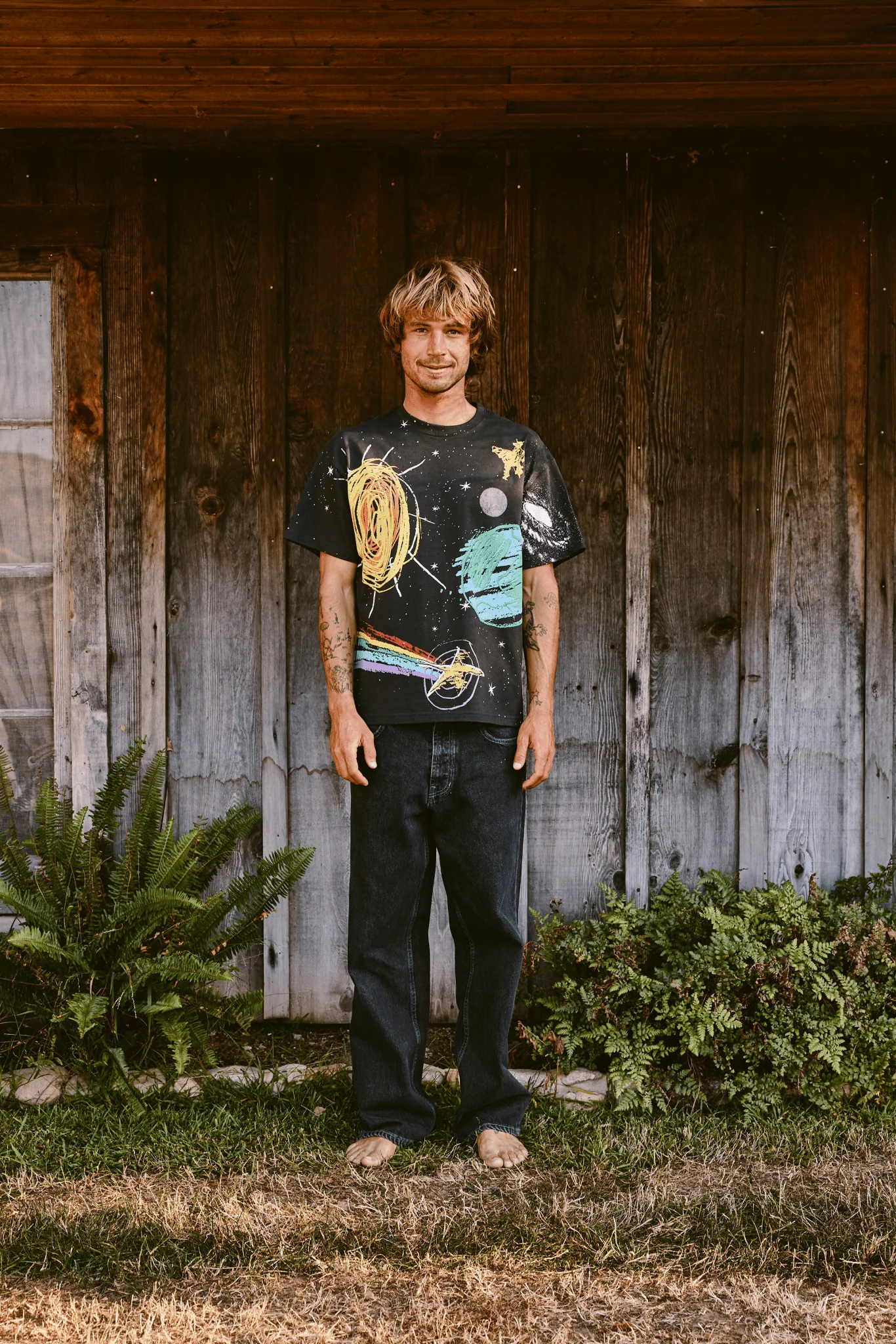 Galaxy Doodle All-over print pure cotton t-shirt