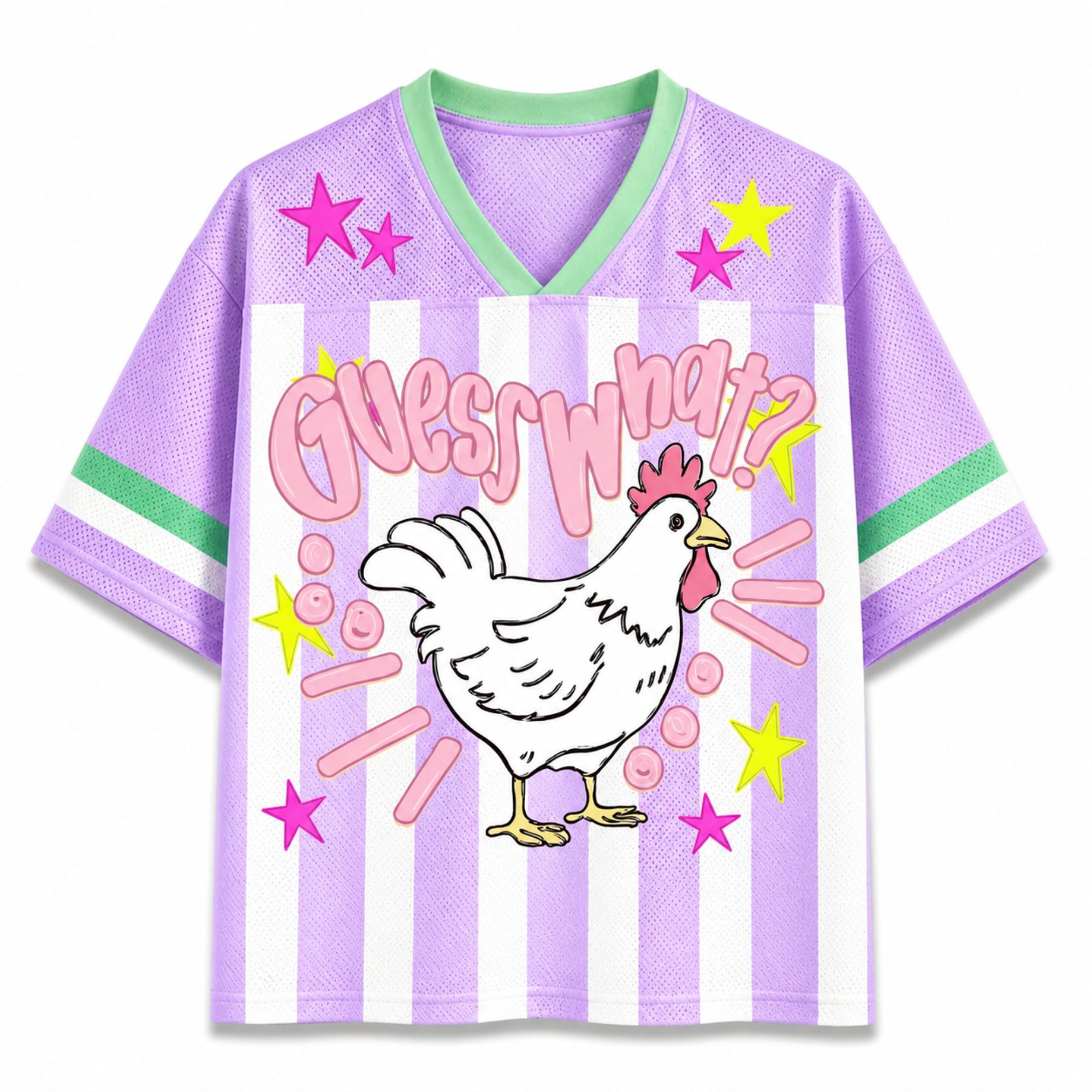 Chaotic Club Striped Guess What Chicken Butt Mesh Jersey