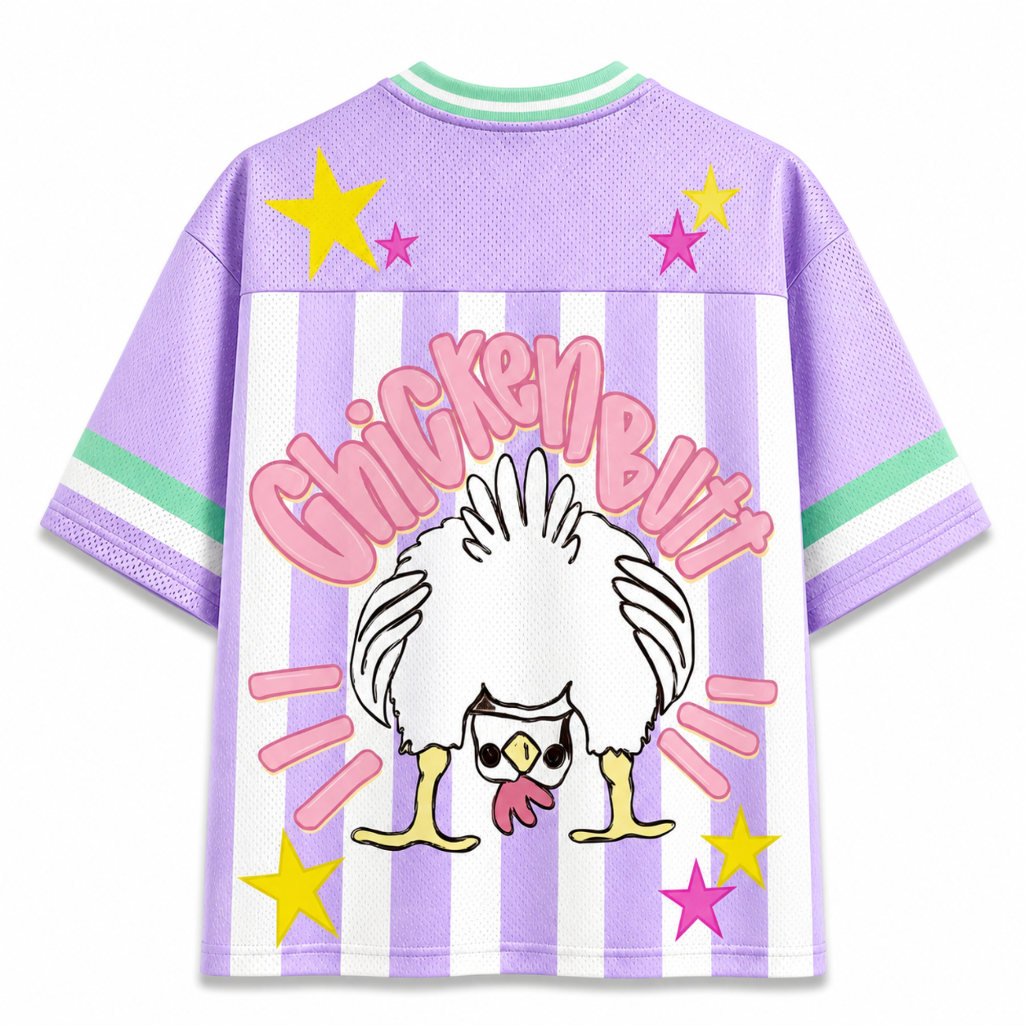 Chaotic Club Striped Guess What Chicken Butt Mesh Jersey