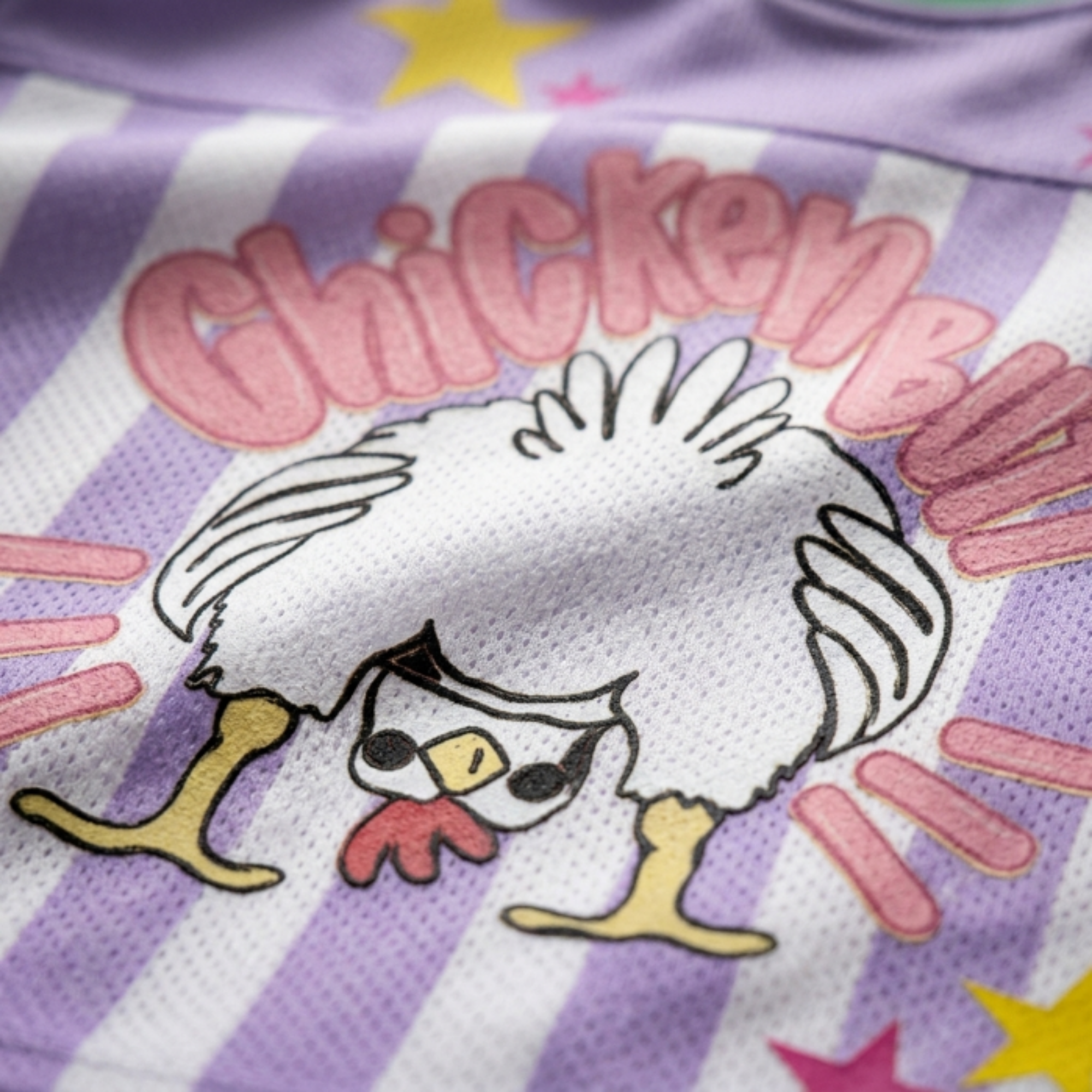 Chaotic Club Striped Guess What Chicken Butt Mesh Jersey