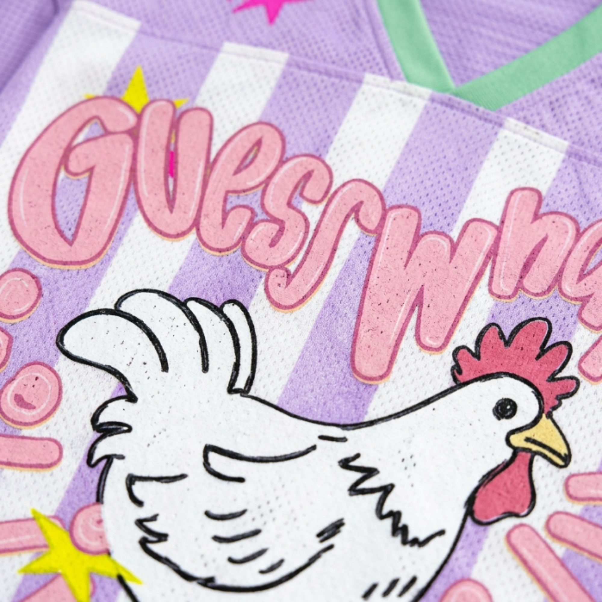 Chaotic Club Striped Guess What Chicken Butt Mesh Jersey