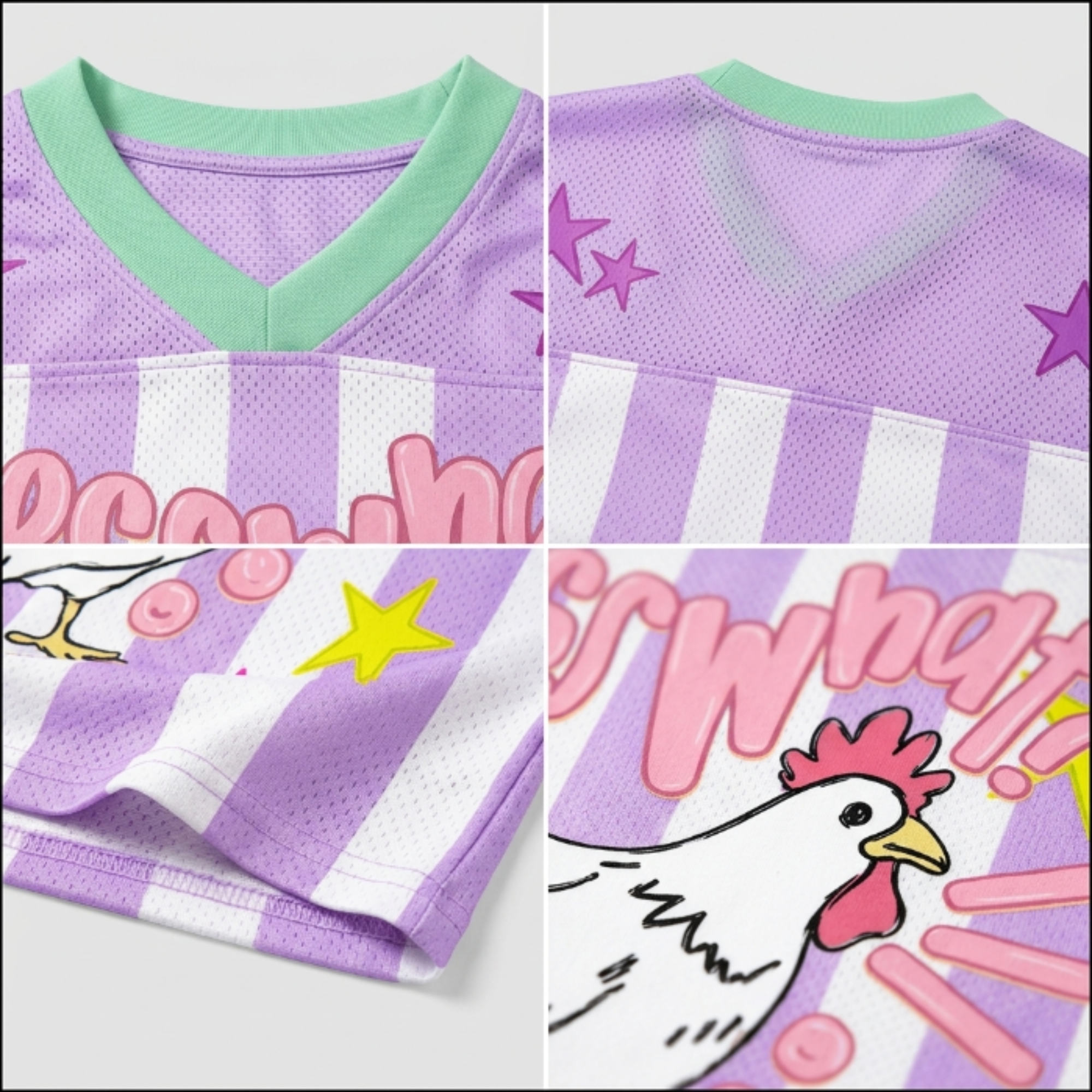 Chaotic Club Striped Guess What Chicken Butt Mesh Jersey