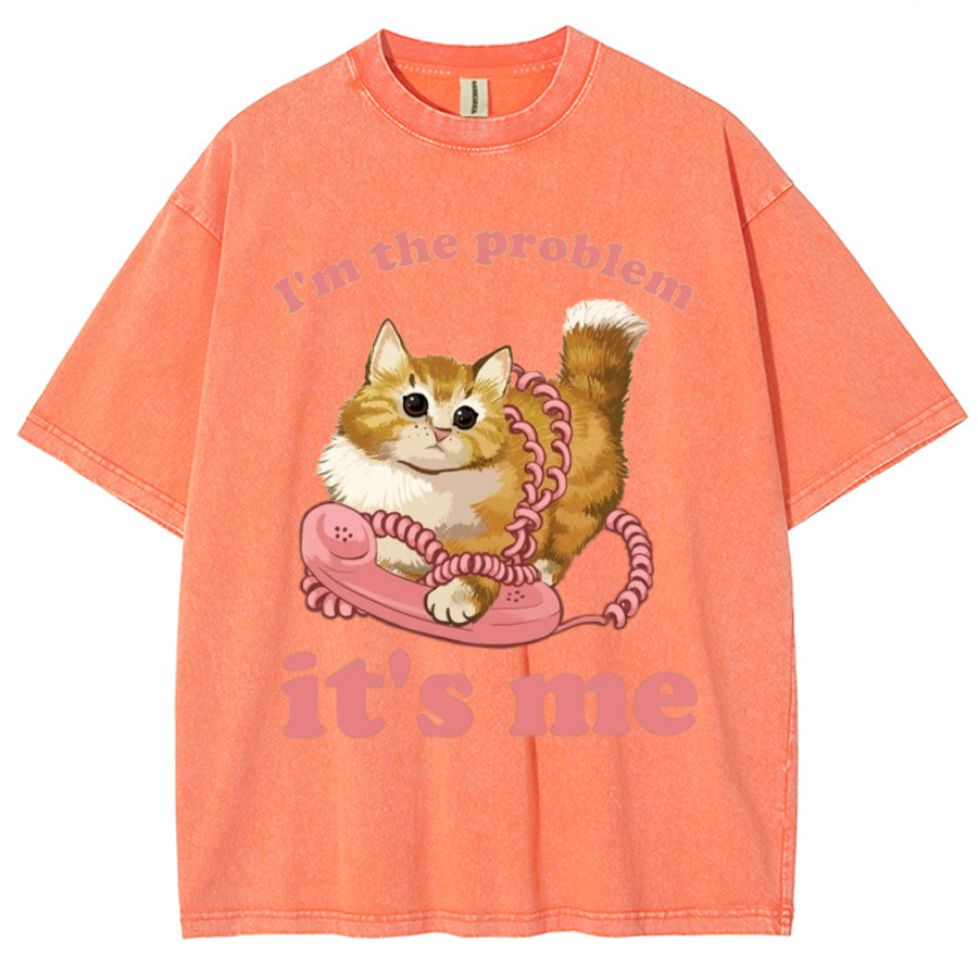Its Me Unisex Printed Retro Washed Short Sleeved T-Shirt-Print-cool