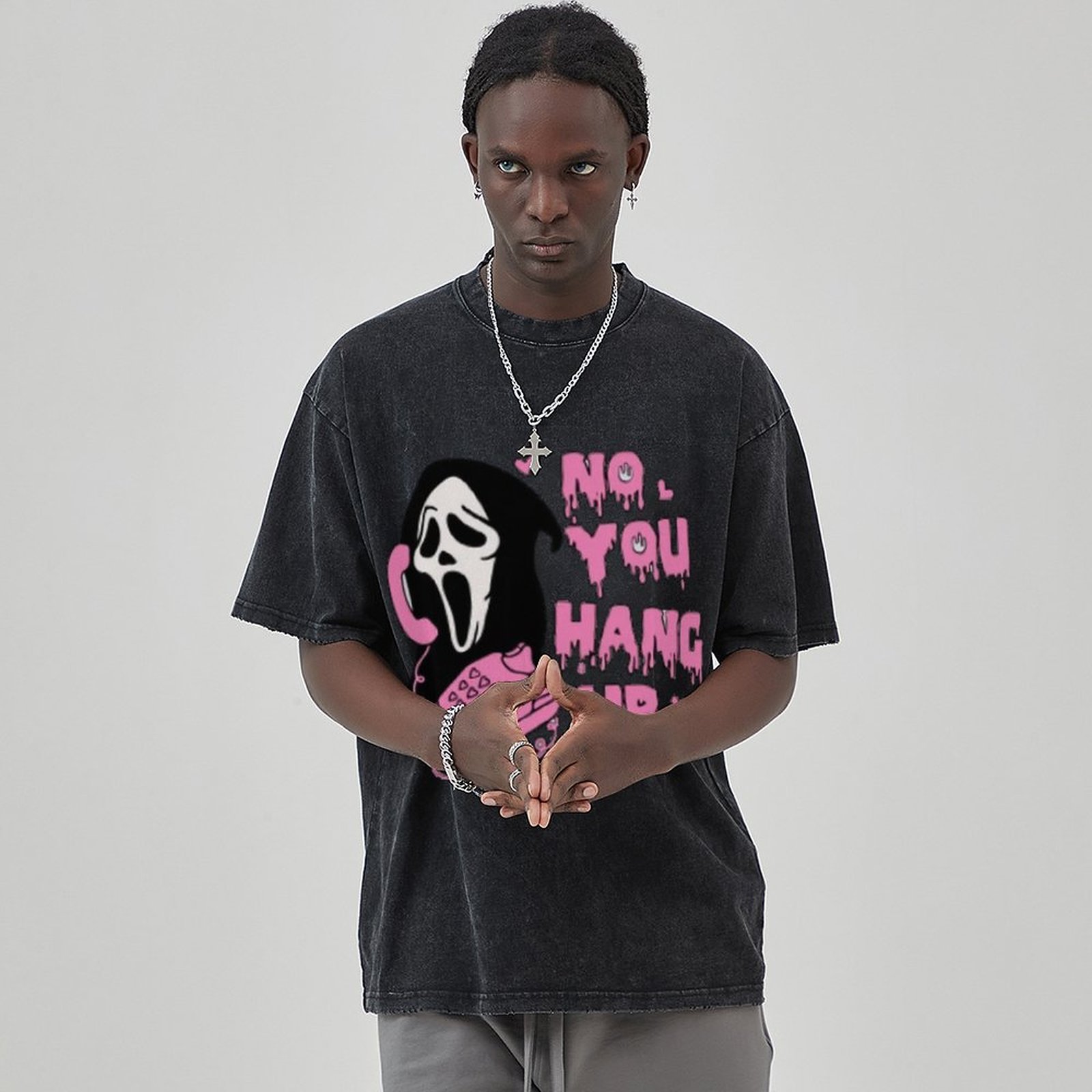 No You Hang Up Unisex Vintage Wash Denim T-Shirts-Print-cool