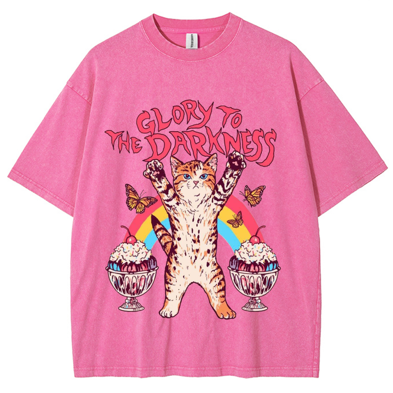 The Darkness Unisex Vintage Wash Denim T-Shirts-Print-cool