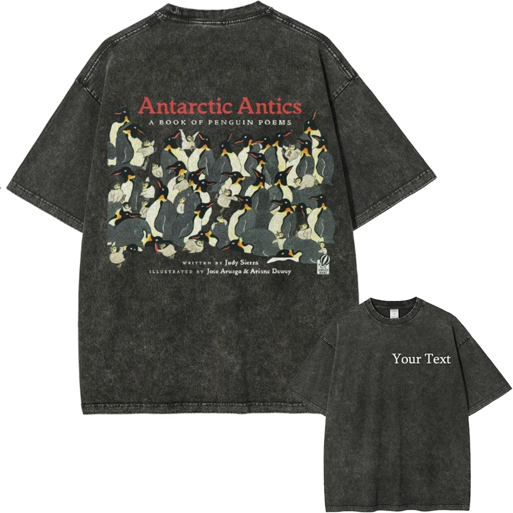 Antarctic Antics Customized Unisex Fit Washed T-Shirt