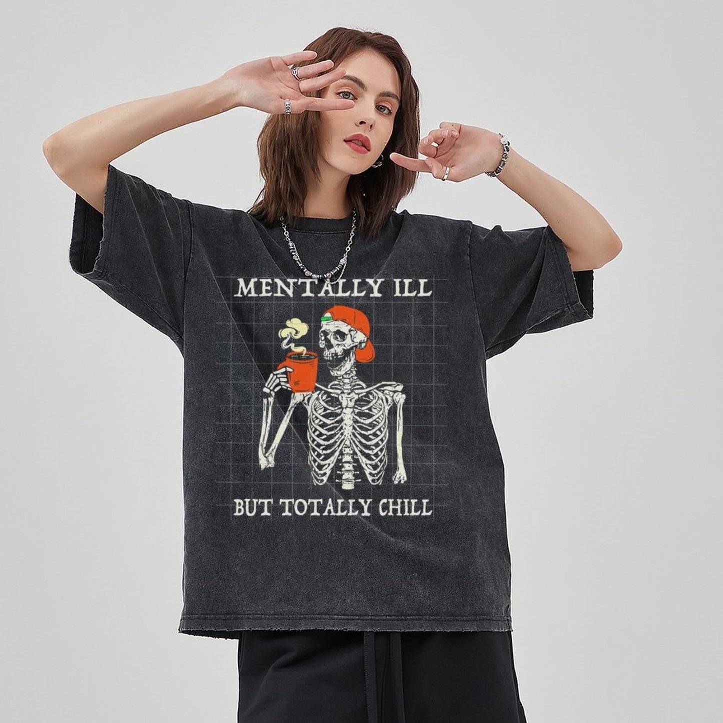 Mentally Ill Unisex Vintage Wash Denim T-Shirts🔥Buy 4 get 5th 50%OFF🔥