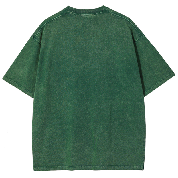 Funny Frog Unisex Oversized Print Vintage Wash Denim T-Shirt