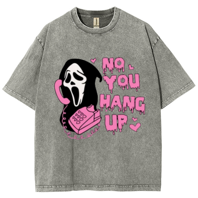 No You Hang Up Unisex Vintage Wash Denim T-Shirts-Print-cool