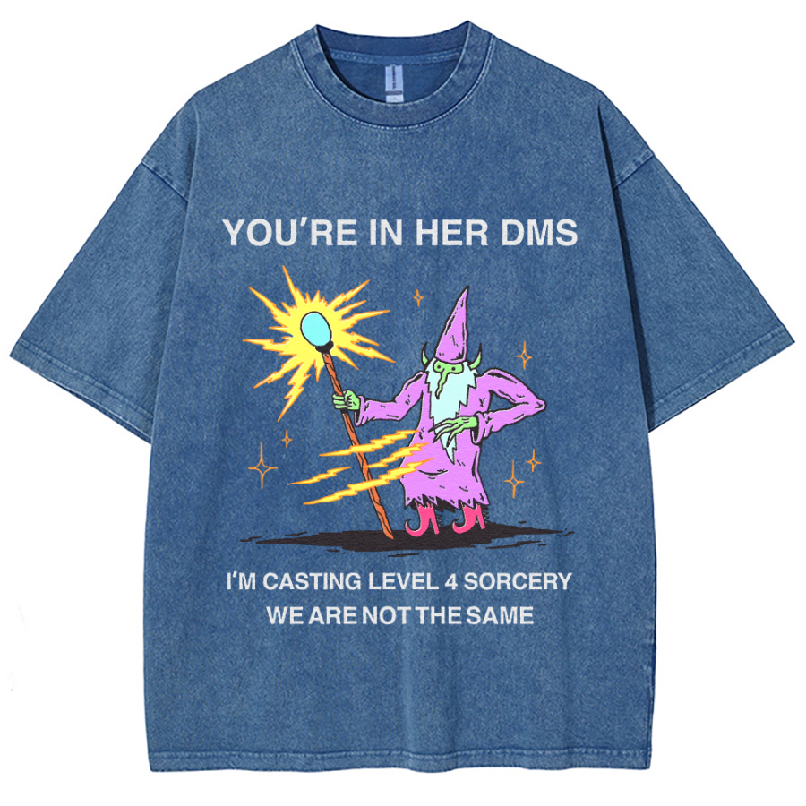You're In Her DMS Unisex Printed Retro Washed Short Sleeved T-Shirt