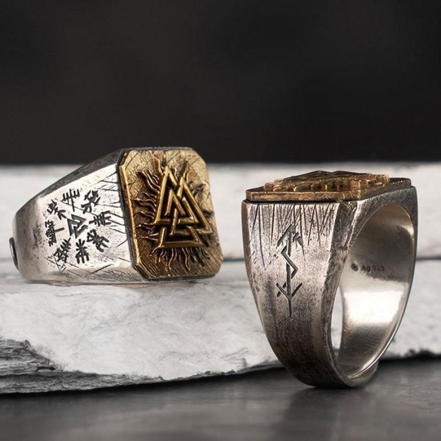 925 Silver Nordic Valknut Ring