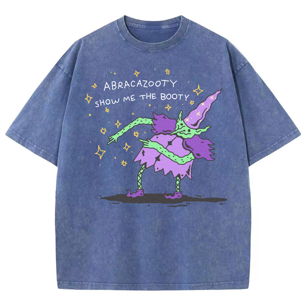 Unisex Magician Printed Retro Washed Short Sleeved T-Shirt
